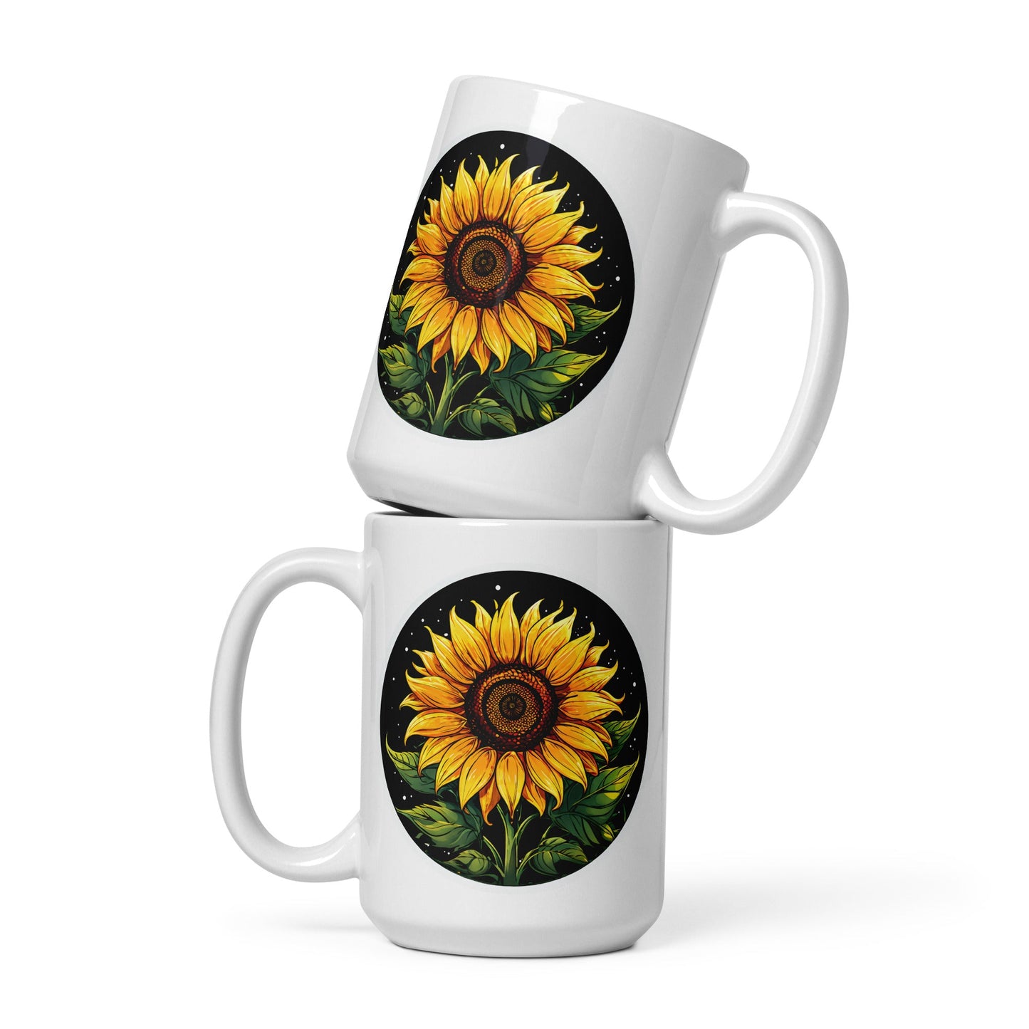 Sunflower White Glossy Mug - Mugs - Discovery Co.