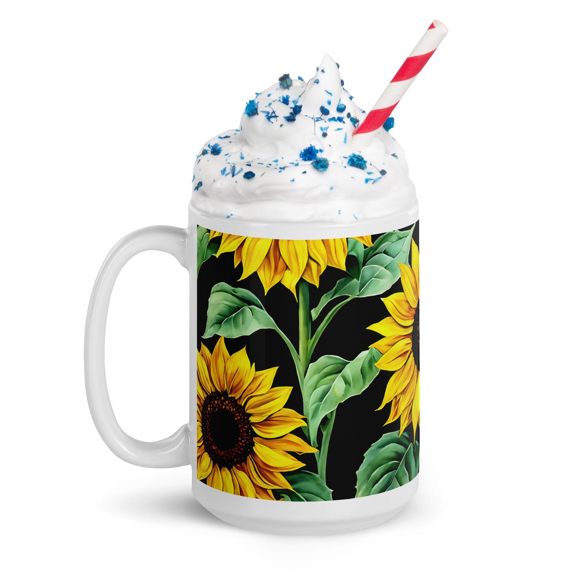 Sunflowers White Glossy Mug (11 oz, 15 oz, 20 oz) - Mugs - Discovery Co.