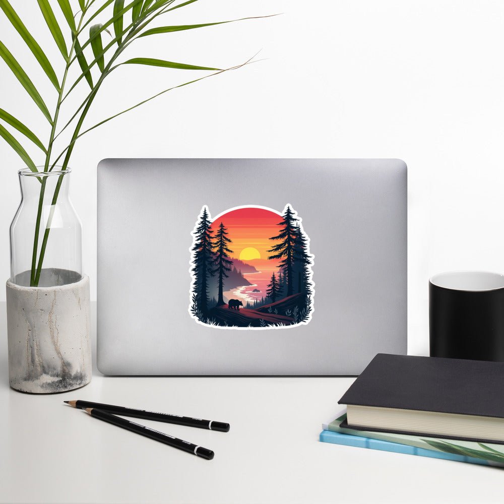 Sunset Bear Bubble - Free Stickers - Stickers - Discovery Co.
