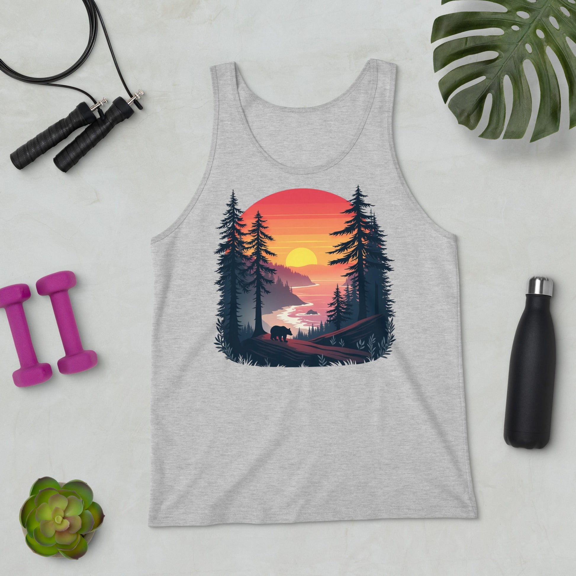 Sunset Bear Men's Tank Top - Men's Shirts - Discovery Co.