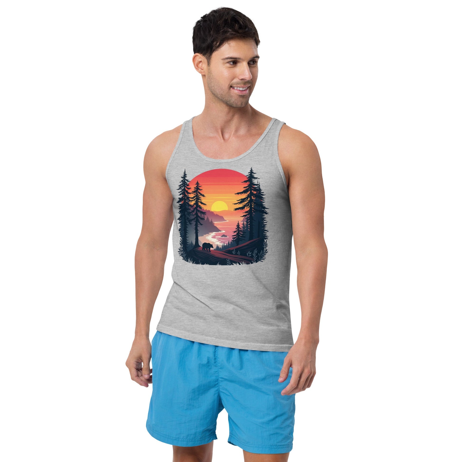 Sunset Bear Men's Tank Top - Men's Shirts - Discovery Co.