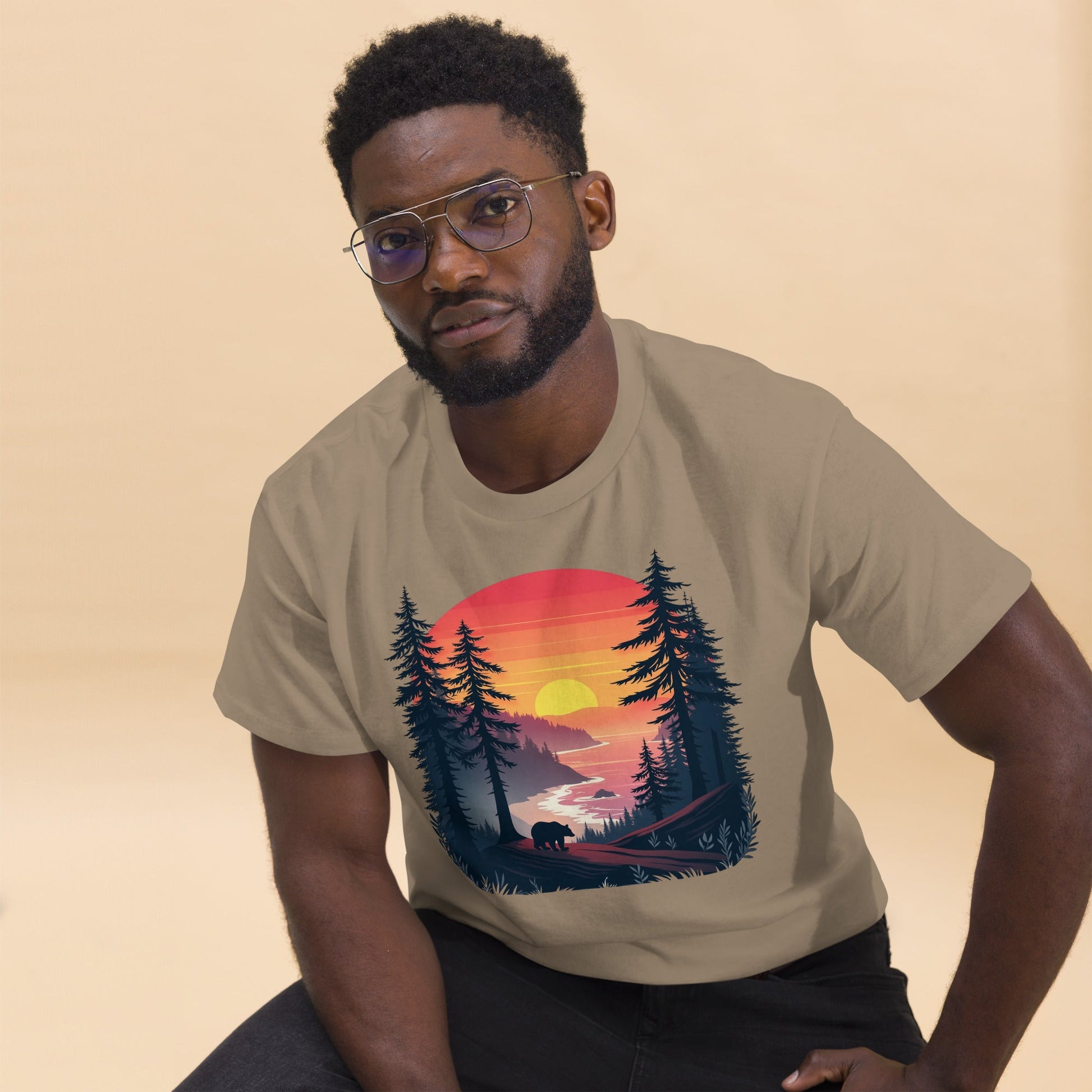 Sunset Bear Men's (Unisex) Classic Tee - Men's Shirts - Discovery Co.