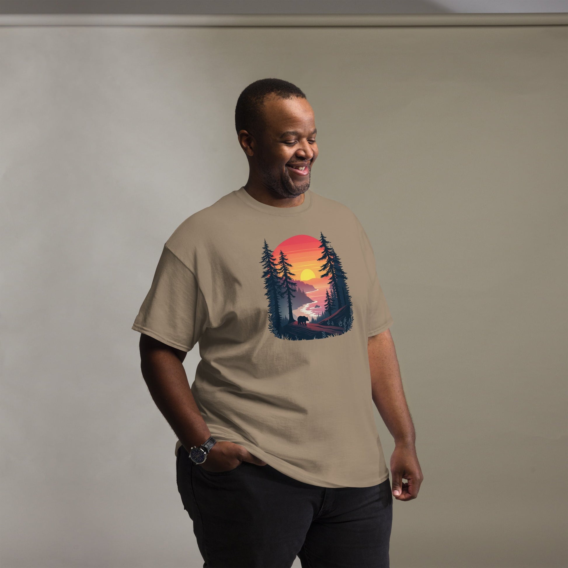 Sunset Bear Men's (Unisex) Classic Tee - Men's Shirts - Discovery Co.