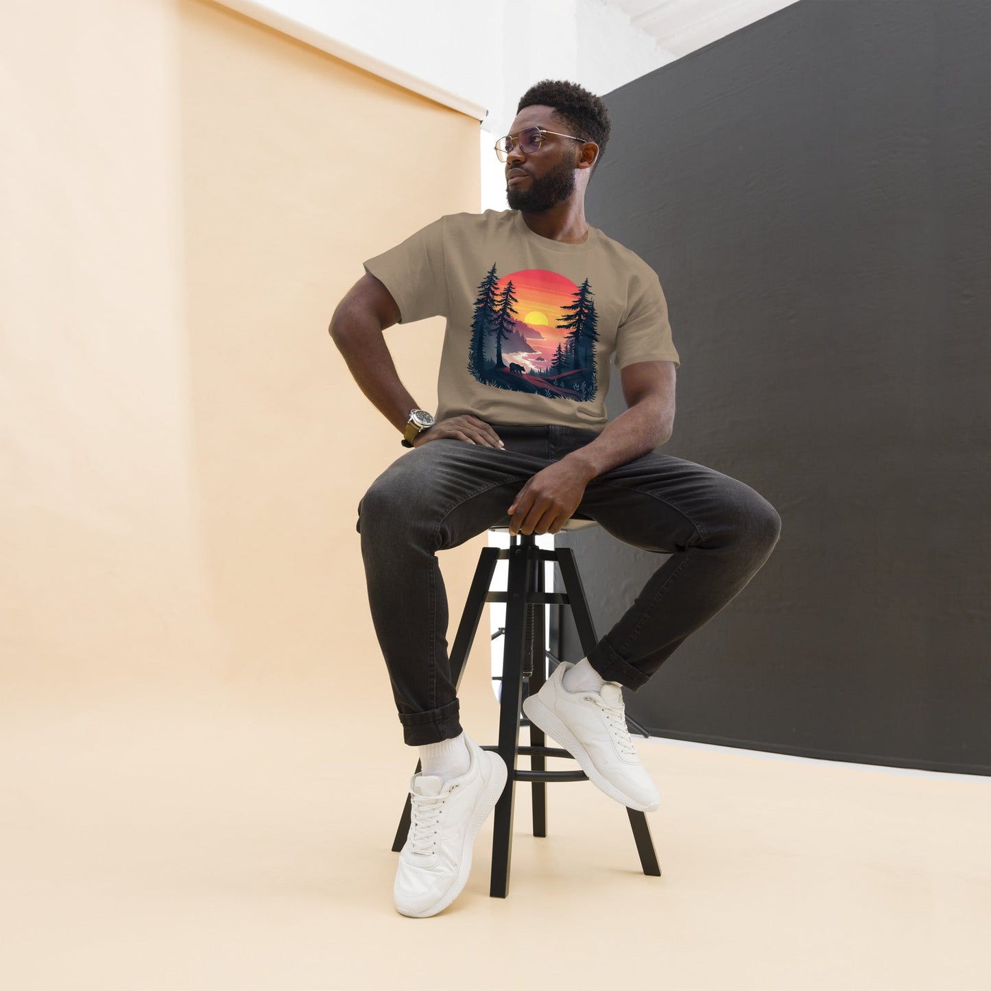 Sunset Bear Men's (Unisex) Classic Tee - Men's Shirts - Discovery Co.