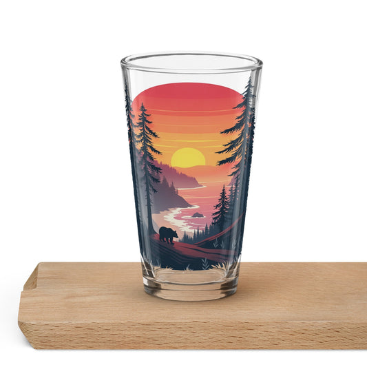 Sunset Bear Pint Glass - Beer Glass - Discovery Co.