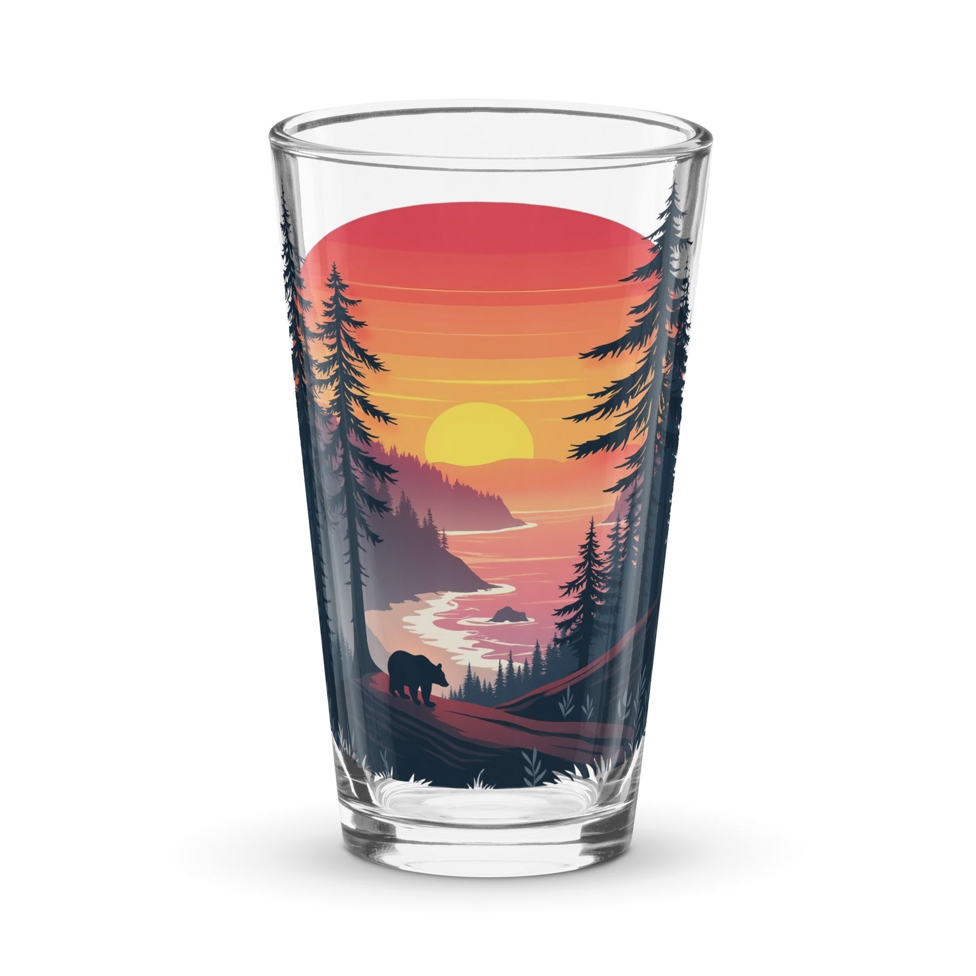 Sunset Bear Pint Glass - Beer Glass - Discovery Co.
