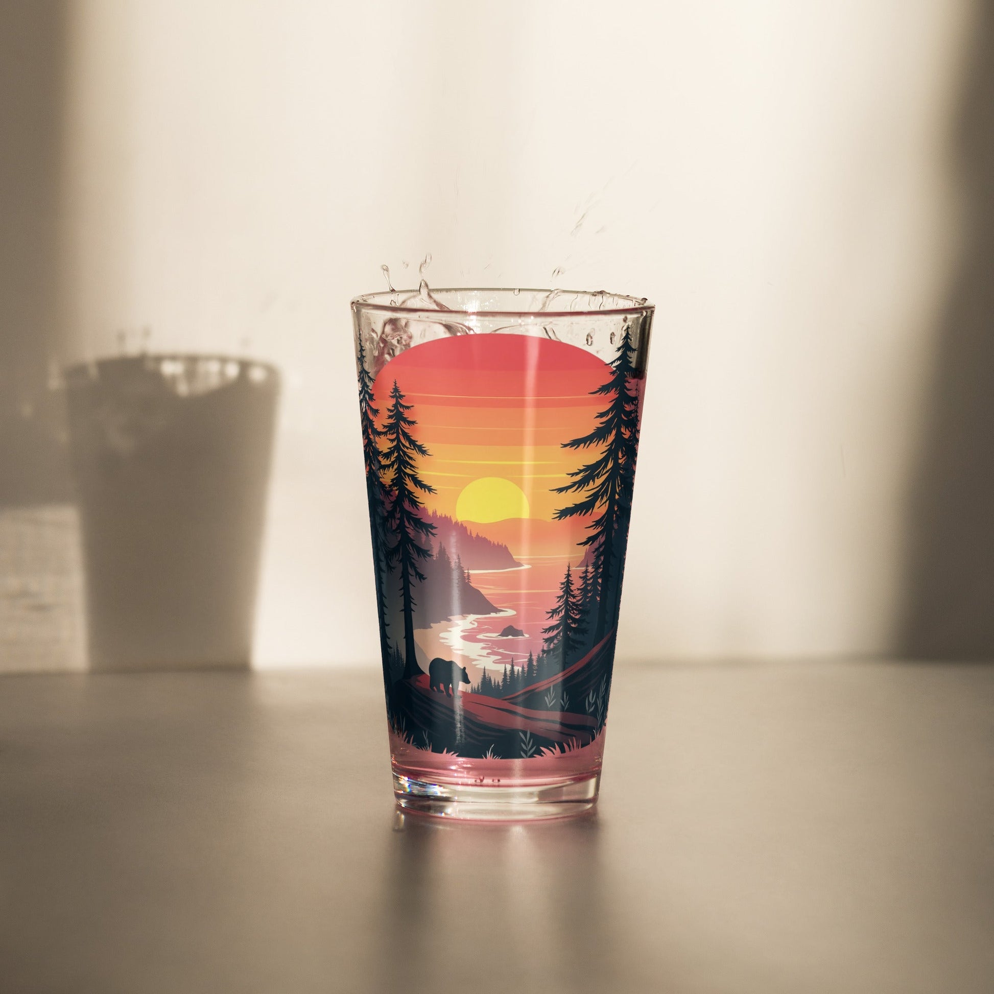 Sunset Bear Pint Glass - Beer Glass - Discovery Co.