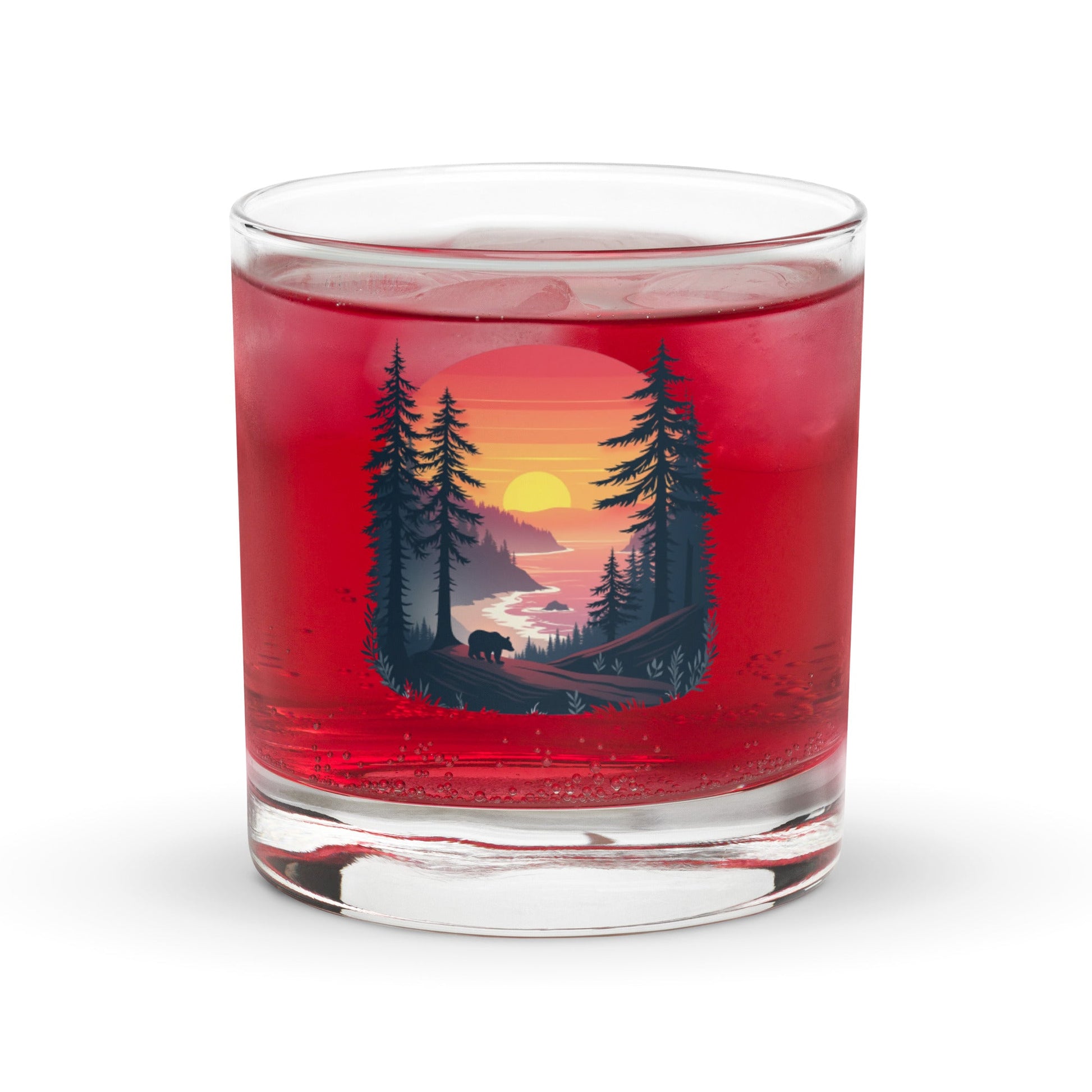 Sunset Bear Rocks Glass - Rocks Glass - Discovery Co.