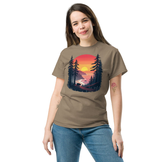 Sunset Bear Women's (Unisex) Classic Tee - Women's Shirts - Discovery Co.