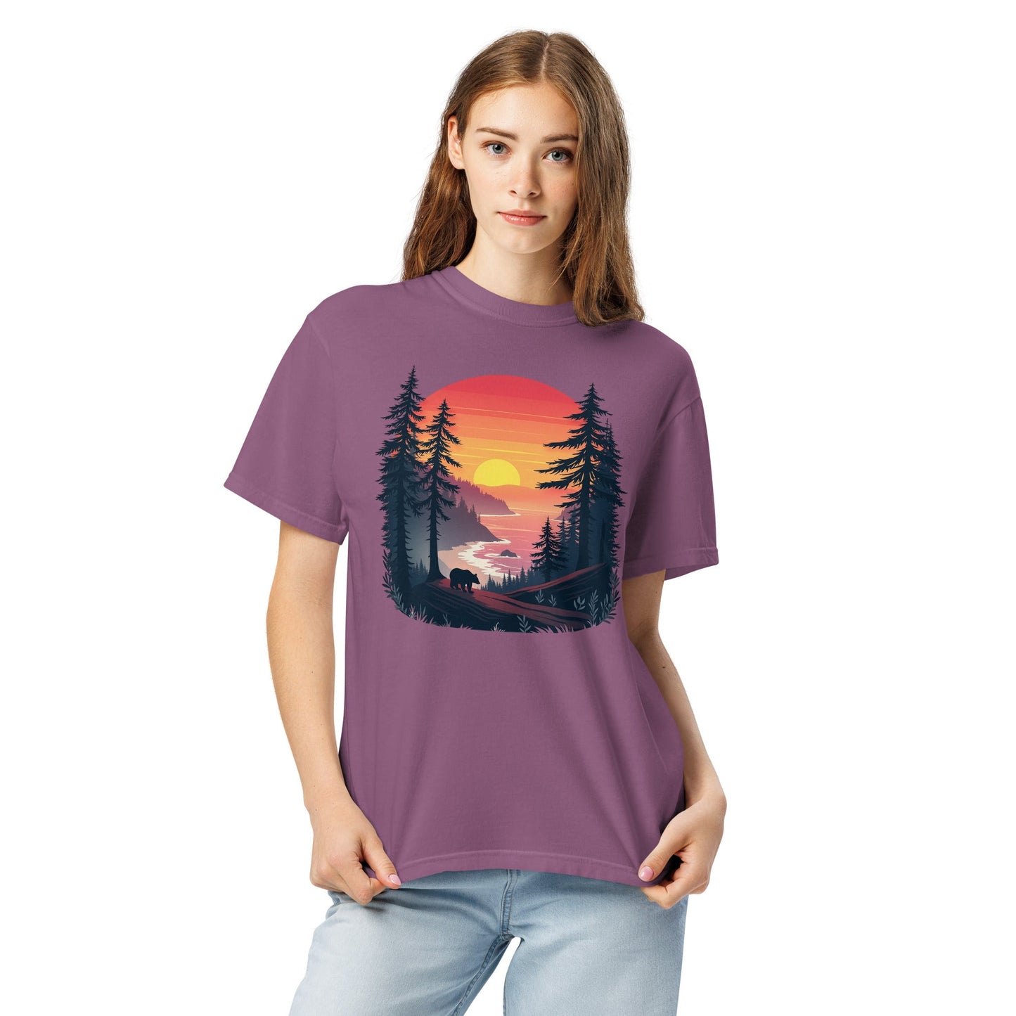 Sunset Bear Women's (Unisex) Premium Tee - Women's Shirts - Discovery Co.