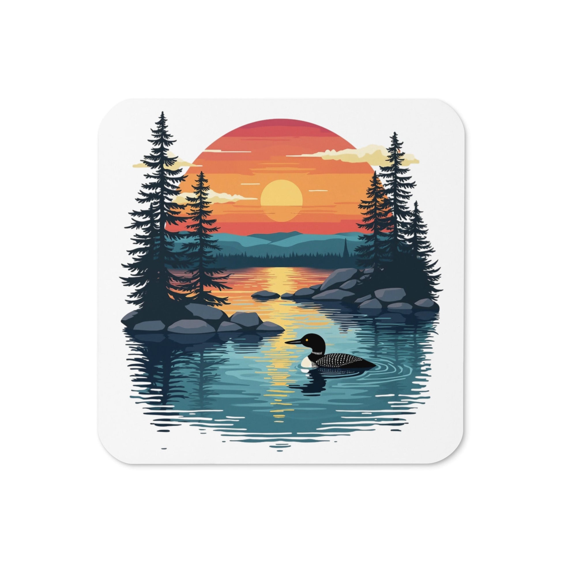 Sunset Duck Cork - Back Coaster - Coasters - Discovery Co.