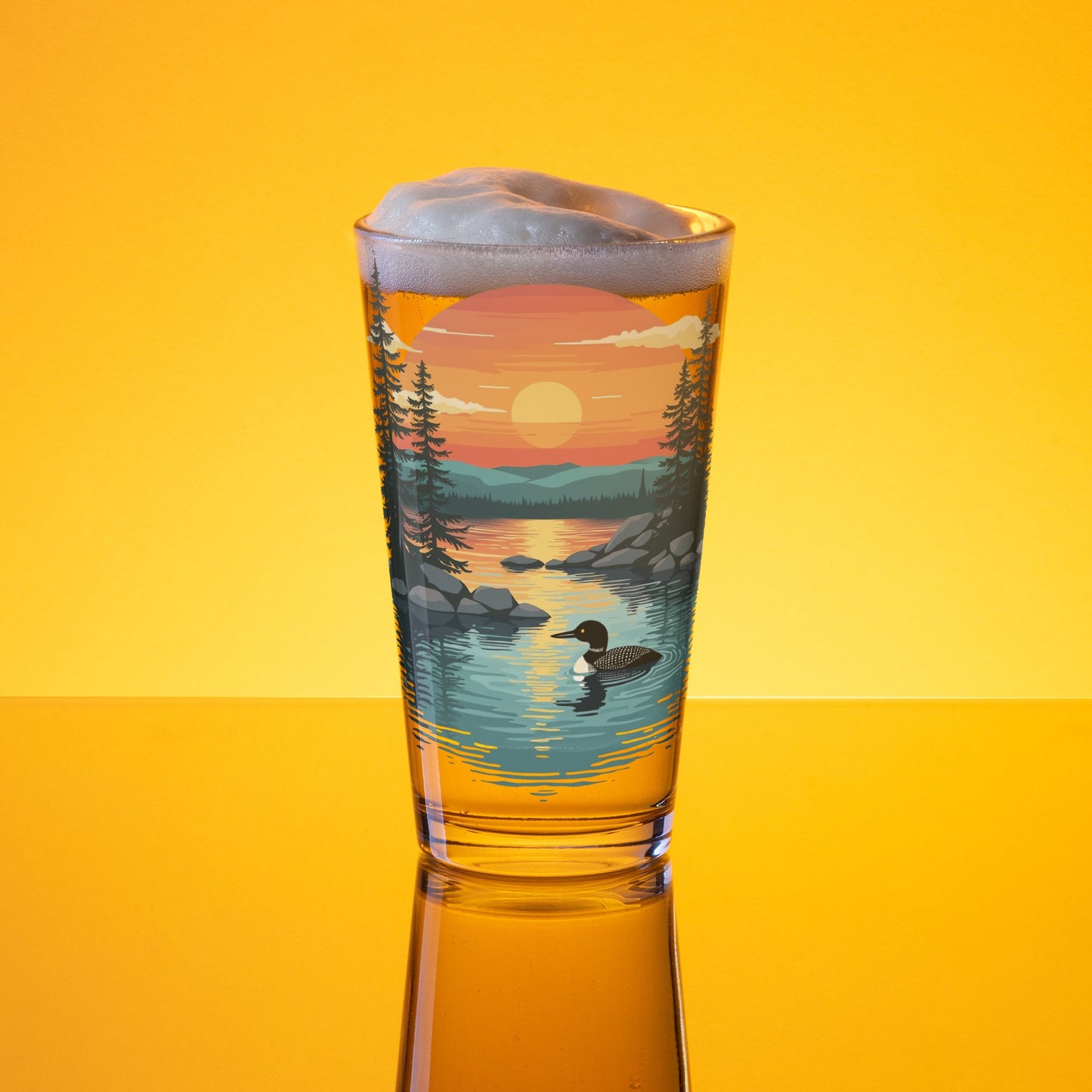 Sunset Duck Pint Glass - Beer Glass - Discovery Co.
