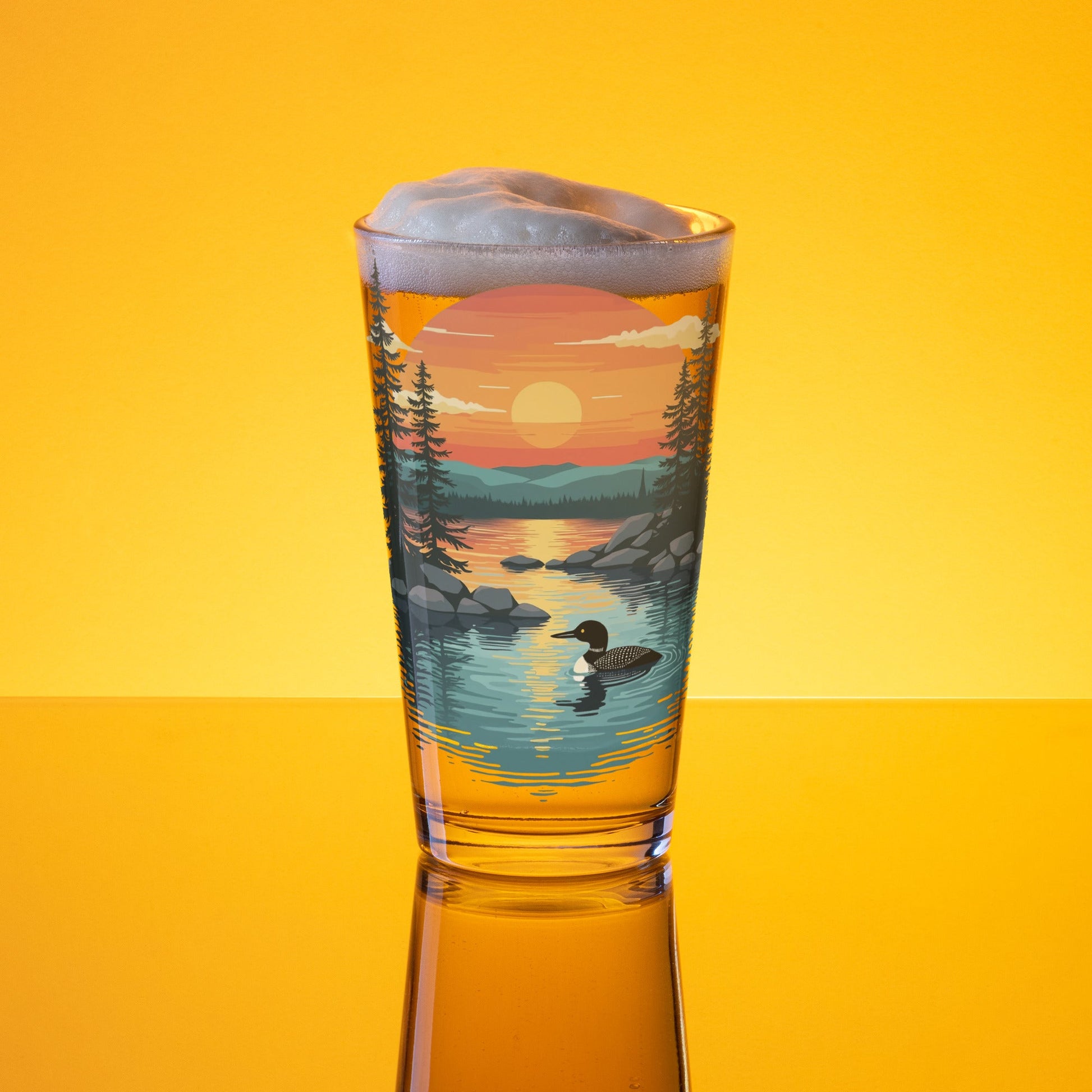 Sunset Duck Pint Glass - Beer Glass - Discovery Co.