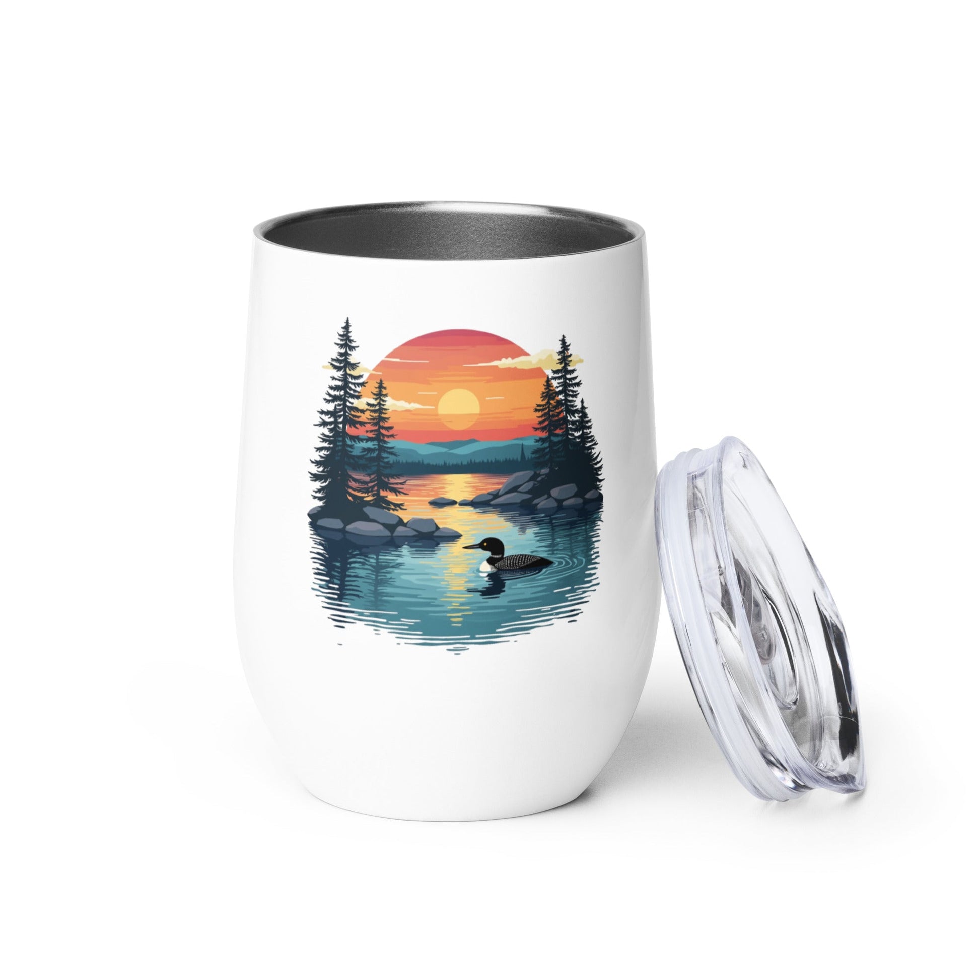 Sunset Duck Stainless Steel Wine Tumbler - Steel Tumbler - Discovery Co.