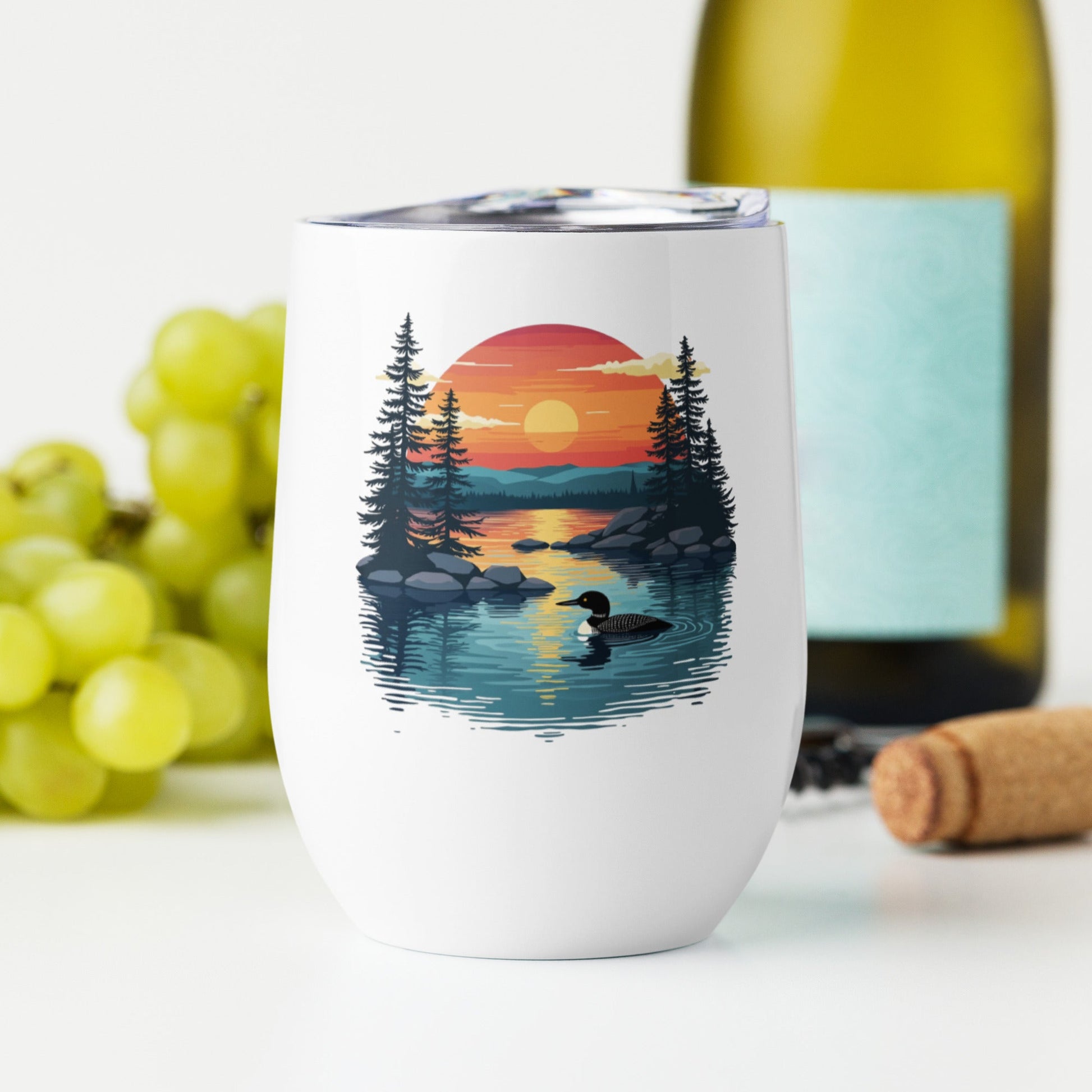 Sunset Duck Stainless Steel Wine Tumbler - Steel Tumbler - Discovery Co.