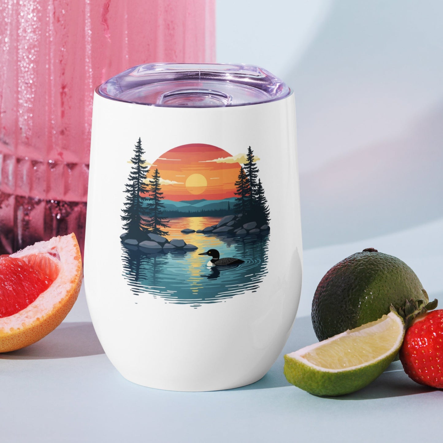 Sunset Duck Stainless Steel Wine Tumbler - Steel Tumbler - Discovery Co.