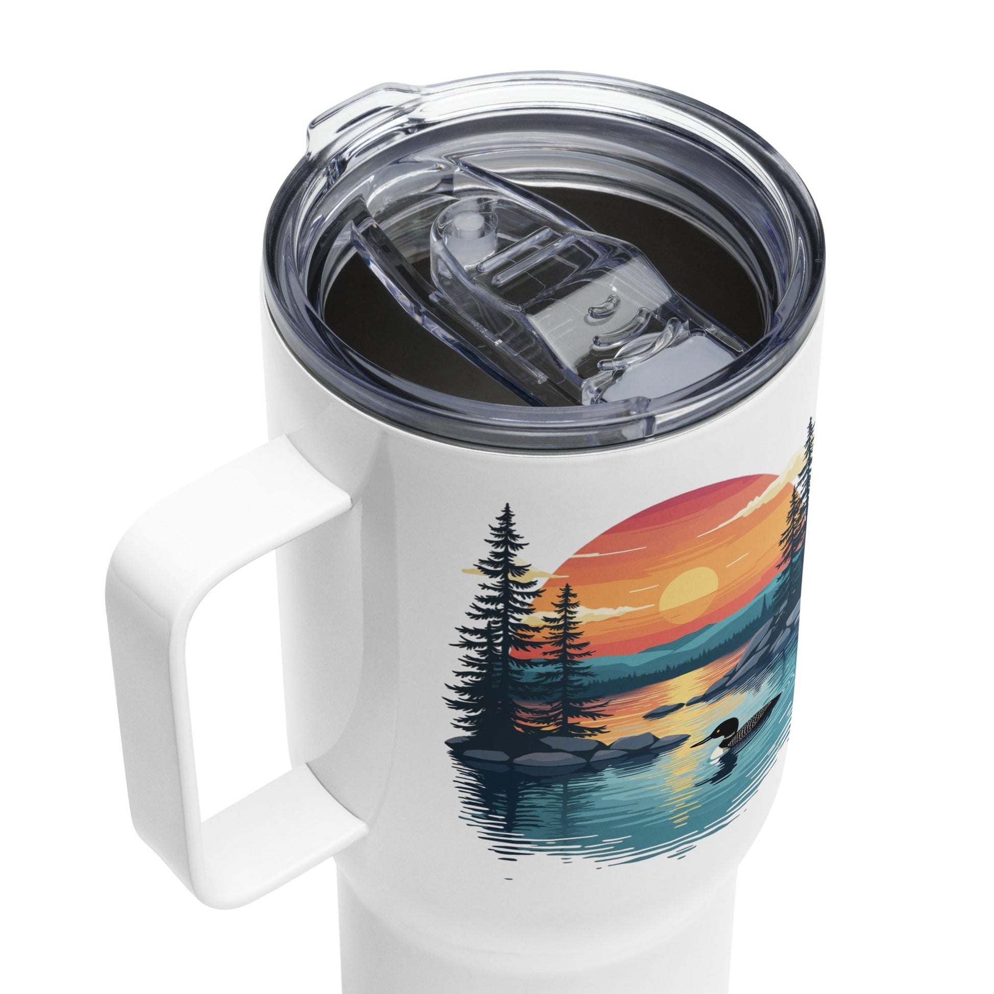 Sunset Duck Travel Mug With Handle (25 oz and 40 oz) - Travel Mug - Discovery Co.