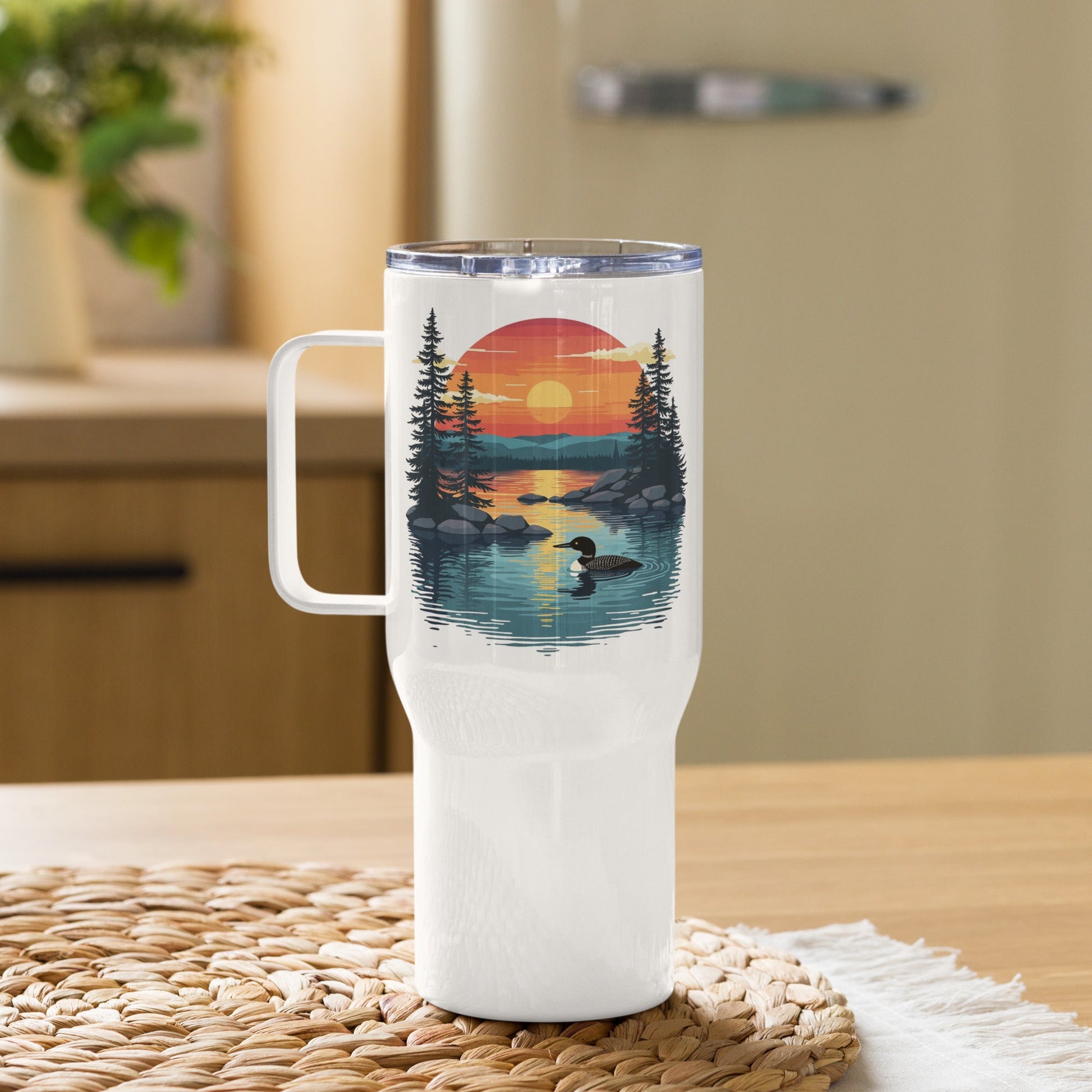 Sunset Duck Travel Mug With Handle (25 oz and 40 oz) - Travel Mug - Discovery Co.