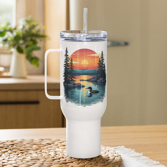 Sunset Duck Travel Mug With Handle (25 oz and 40 oz) - Travel Mug - Discovery Co.
