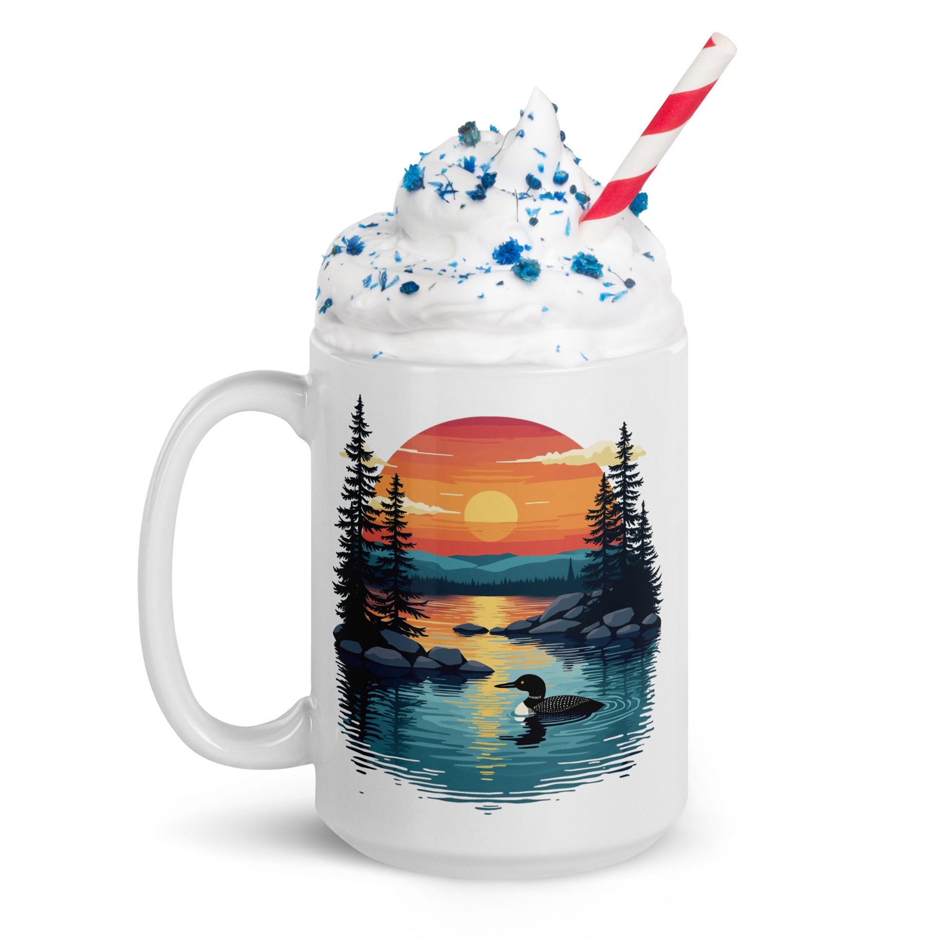 Sunset Duck White Glossy Mug (11 oz, 15 oz, 20 oz) - Mugs - Discovery Co.