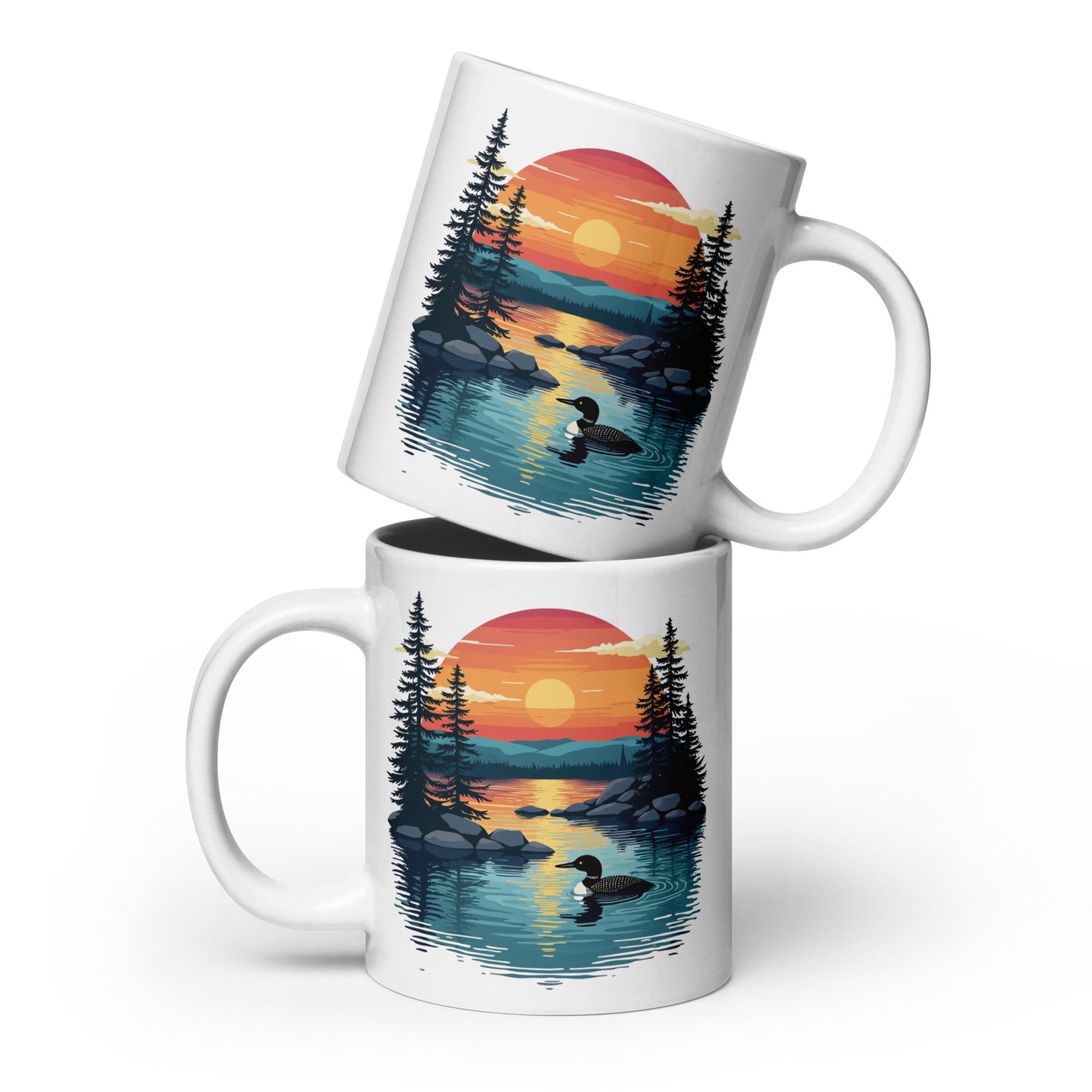 Sunset Duck White Glossy Mug (11 oz, 15 oz, 20 oz) - Mugs - Discovery Co.