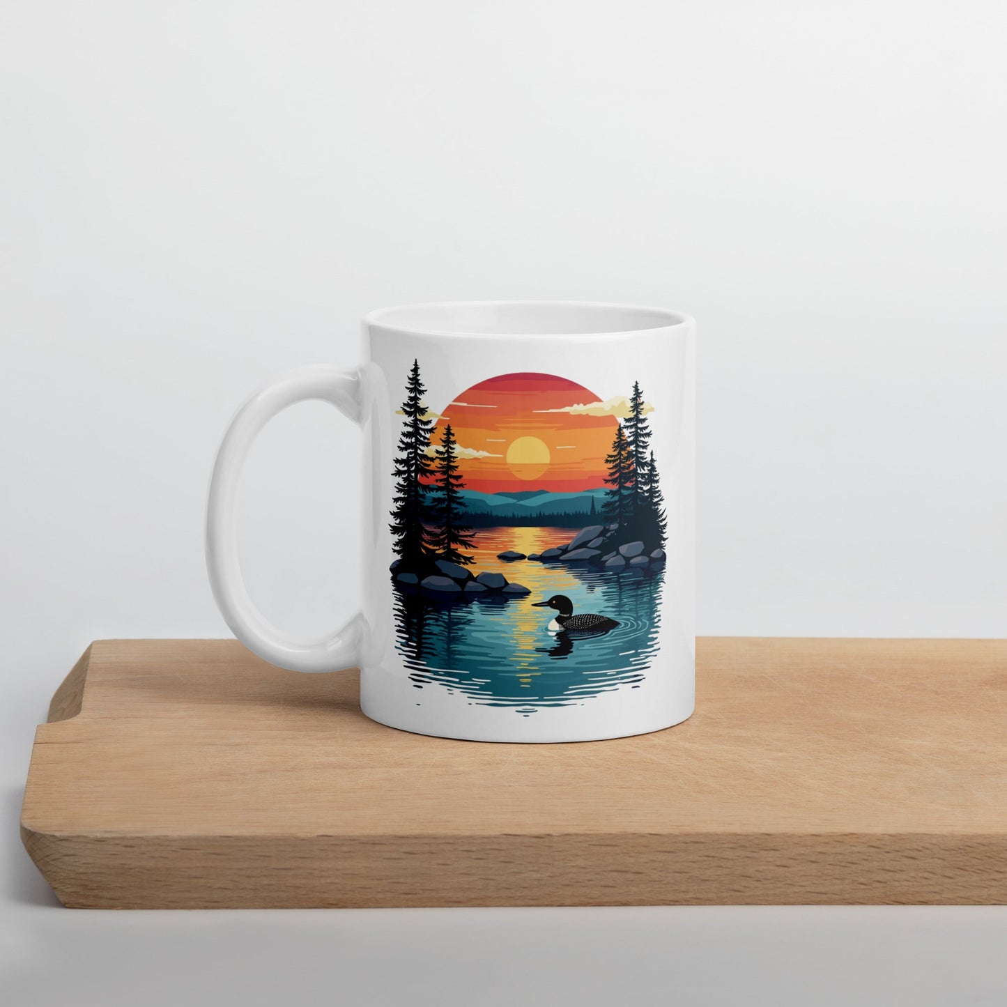 Sunset Duck White Glossy Mug (11 oz, 15 oz, 20 oz) - Mugs - Discovery Co.