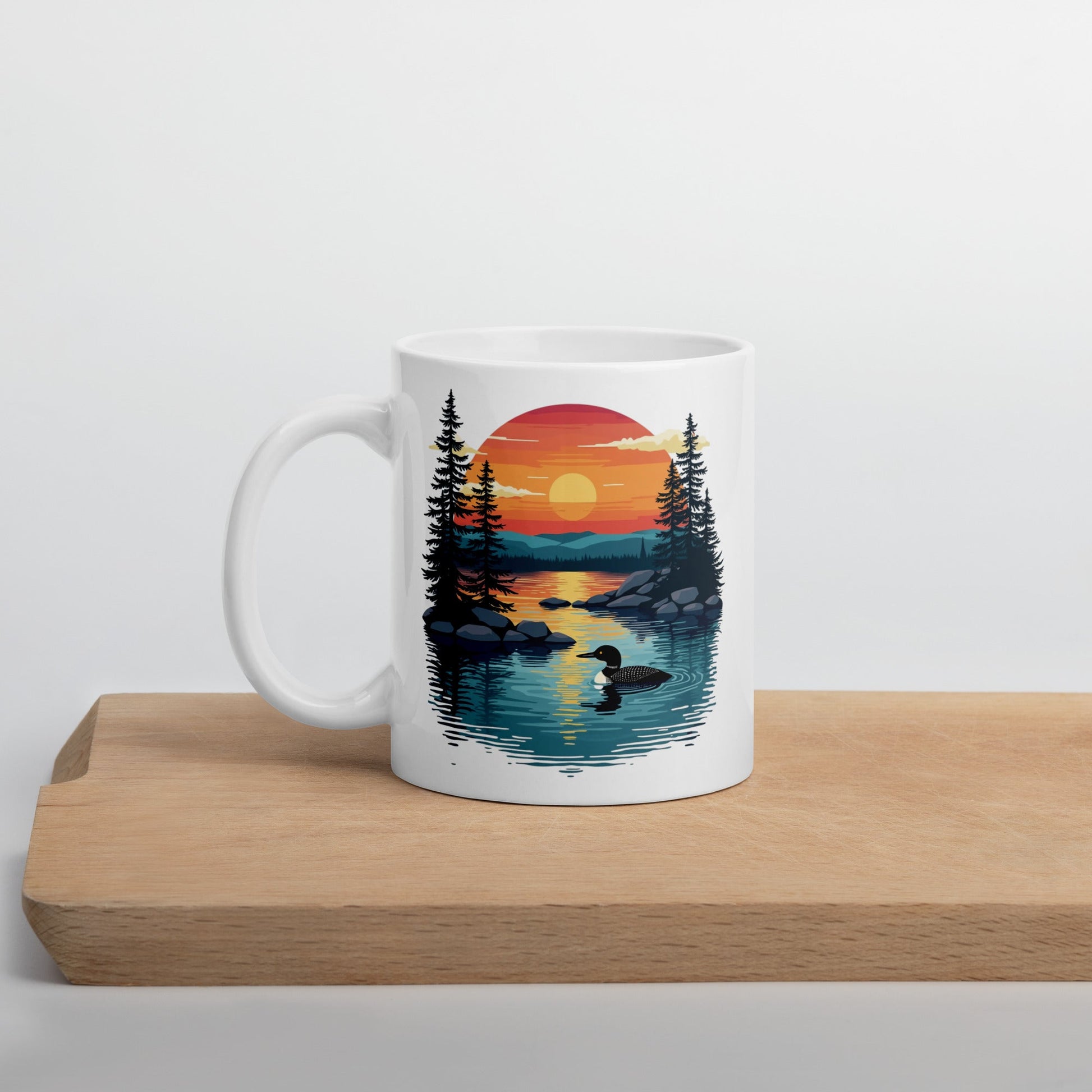 Sunset Duck White Glossy Mug (11 oz, 15 oz, 20 oz) - Mugs - Discovery Co.