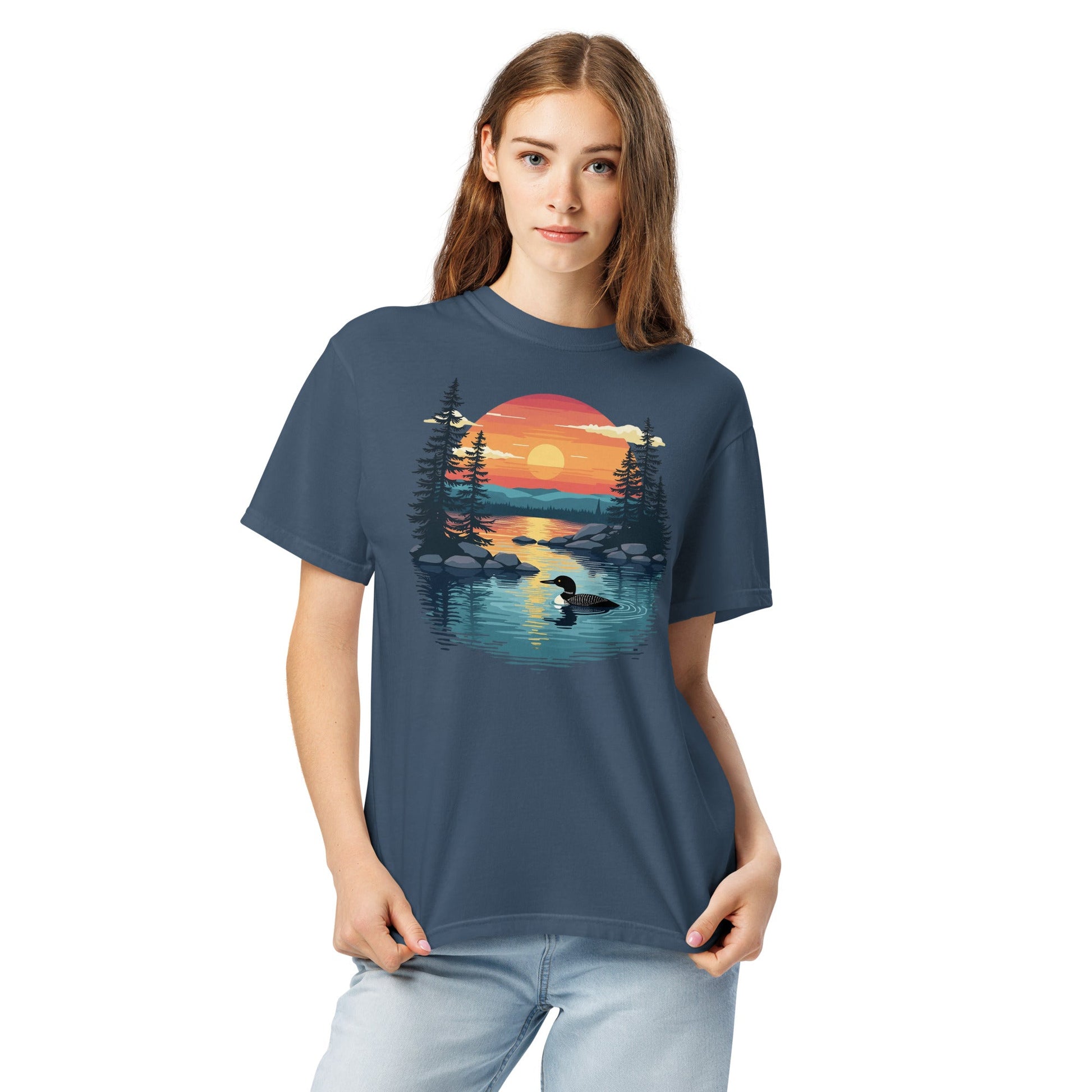 Sunset Duck Women's (Unisex) Premium Tee - Women's Shirts - Discovery Co.