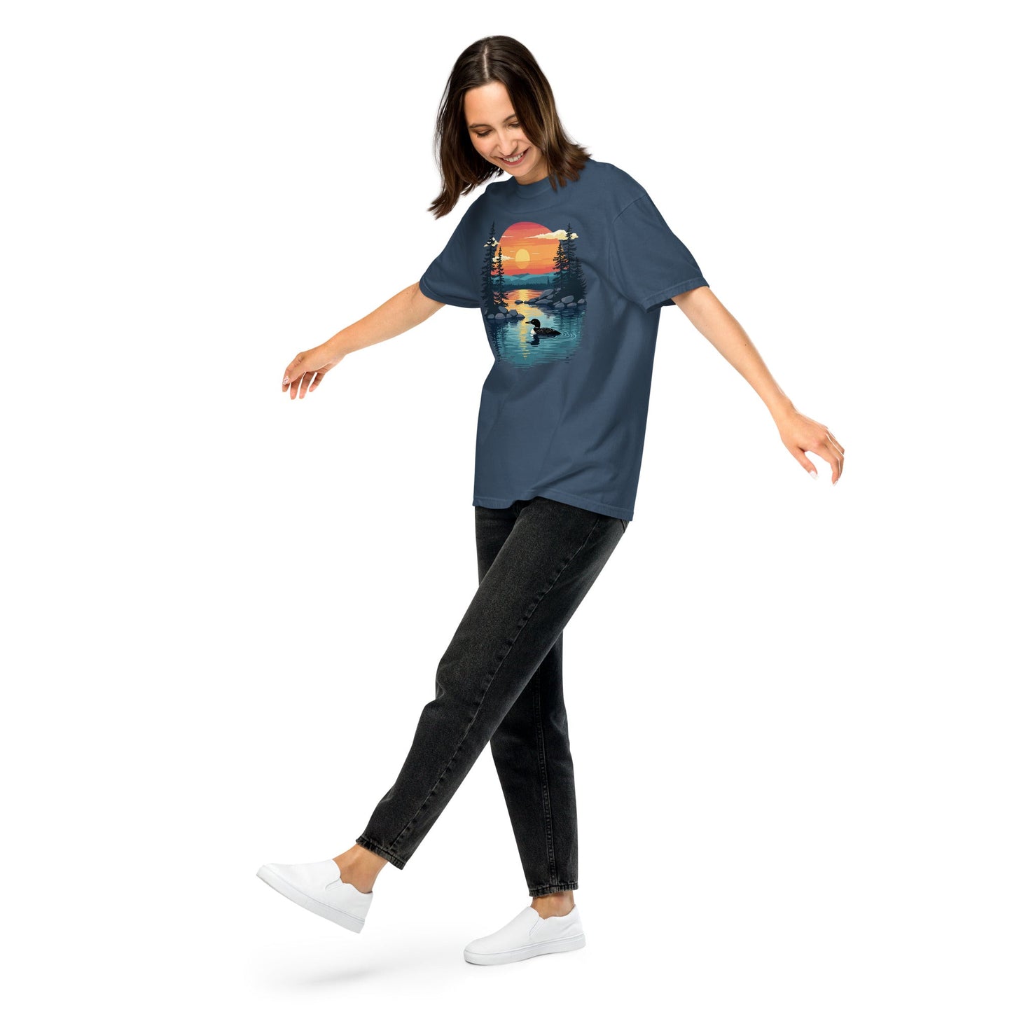 Sunset Duck Women's (Unisex) Premium Tee - Women's Shirts - Discovery Co.