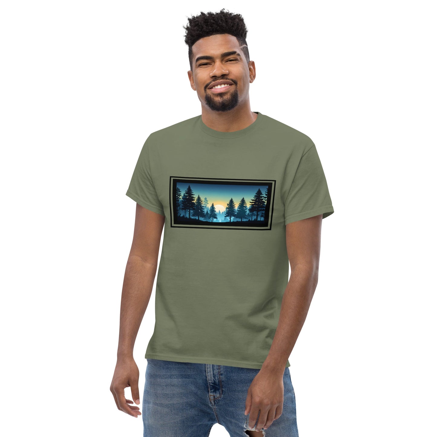 Sunset Forest Outlined Men's Classic Tee - Men's Shirts - Discovery Co.