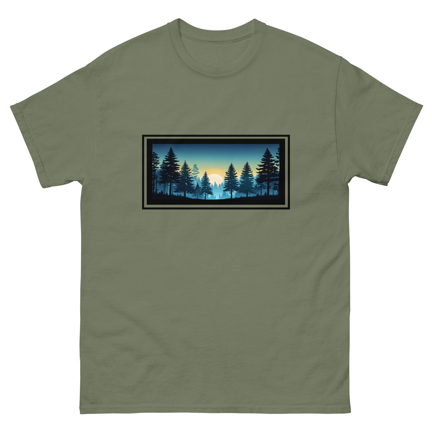 Sunset Forest Outlined Men's Classic Tee - Men's Shirts - Discovery Co.