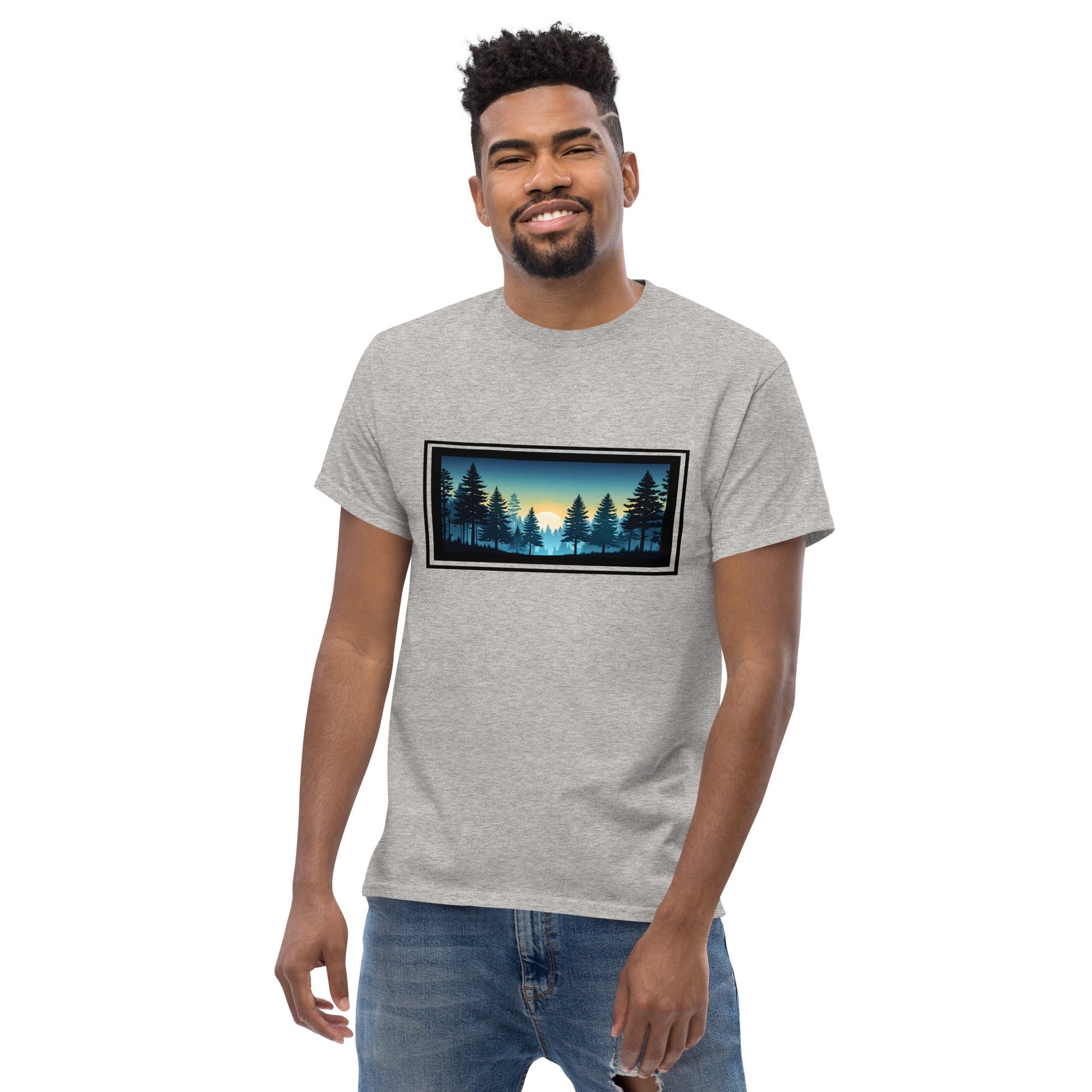 Sunset Forest Outlined Men's Classic Tee - Men's Shirts - Discovery Co.