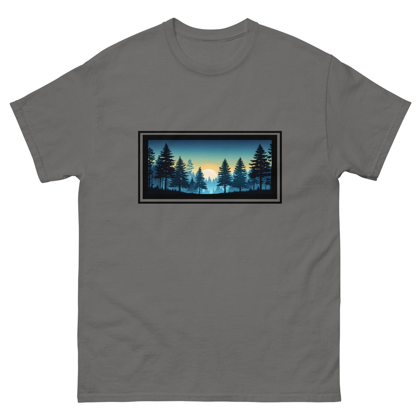 Sunset Forest Outlined Men's Classic Tee - Men's Shirts - Discovery Co.