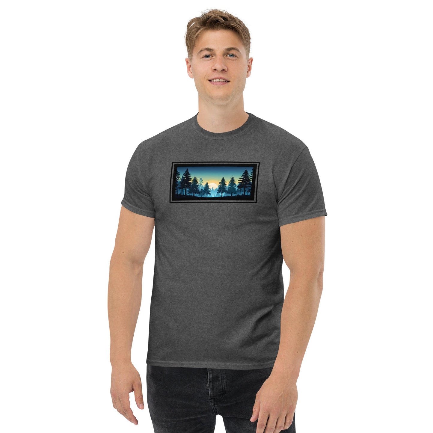 Sunset Forest Outlined Men's (Unisex) Classic Tee - Men's Shirts - Discovery Co.