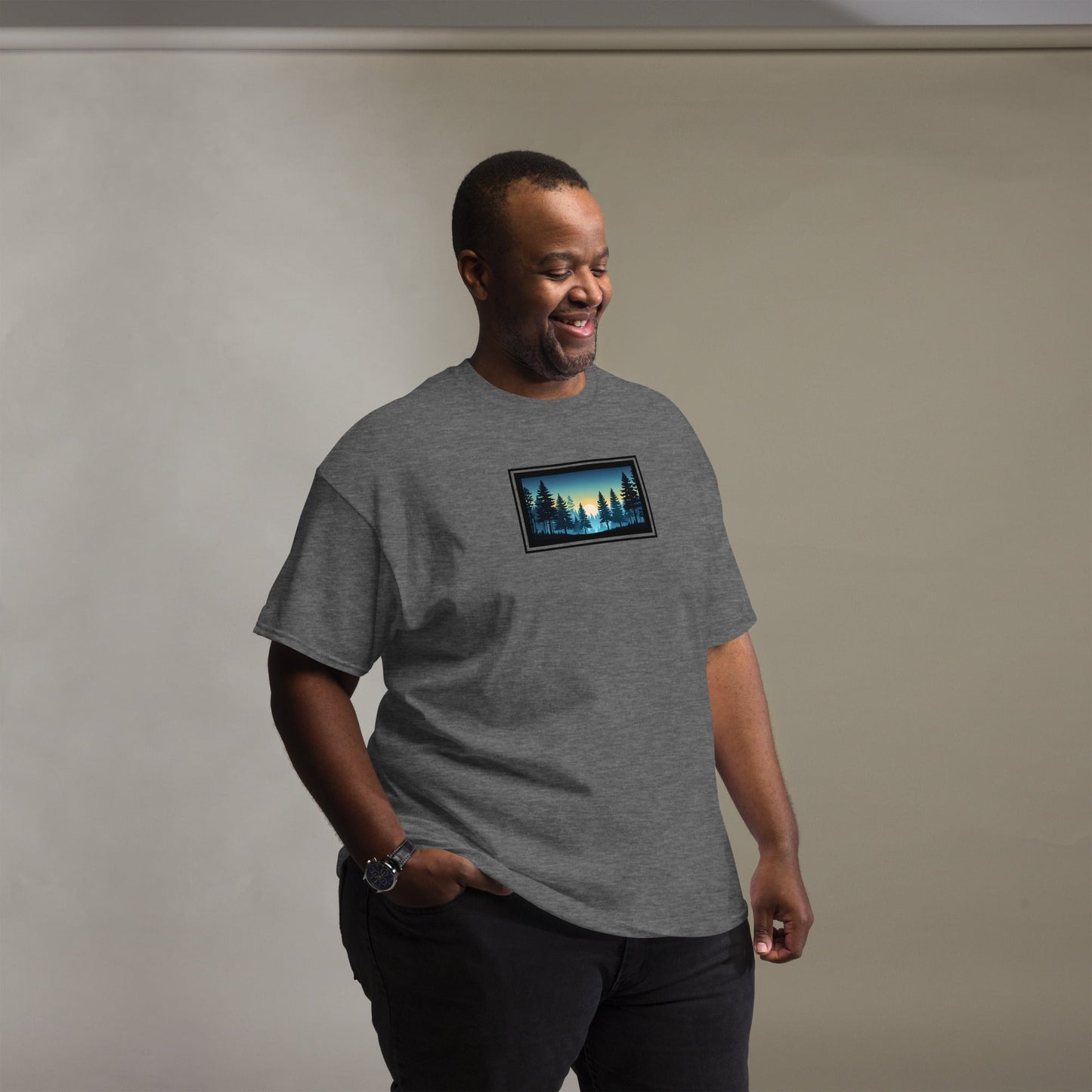 Sunset Forest Outlined Men's (Unisex) Classic Tee - Men's Shirts - Discovery Co.