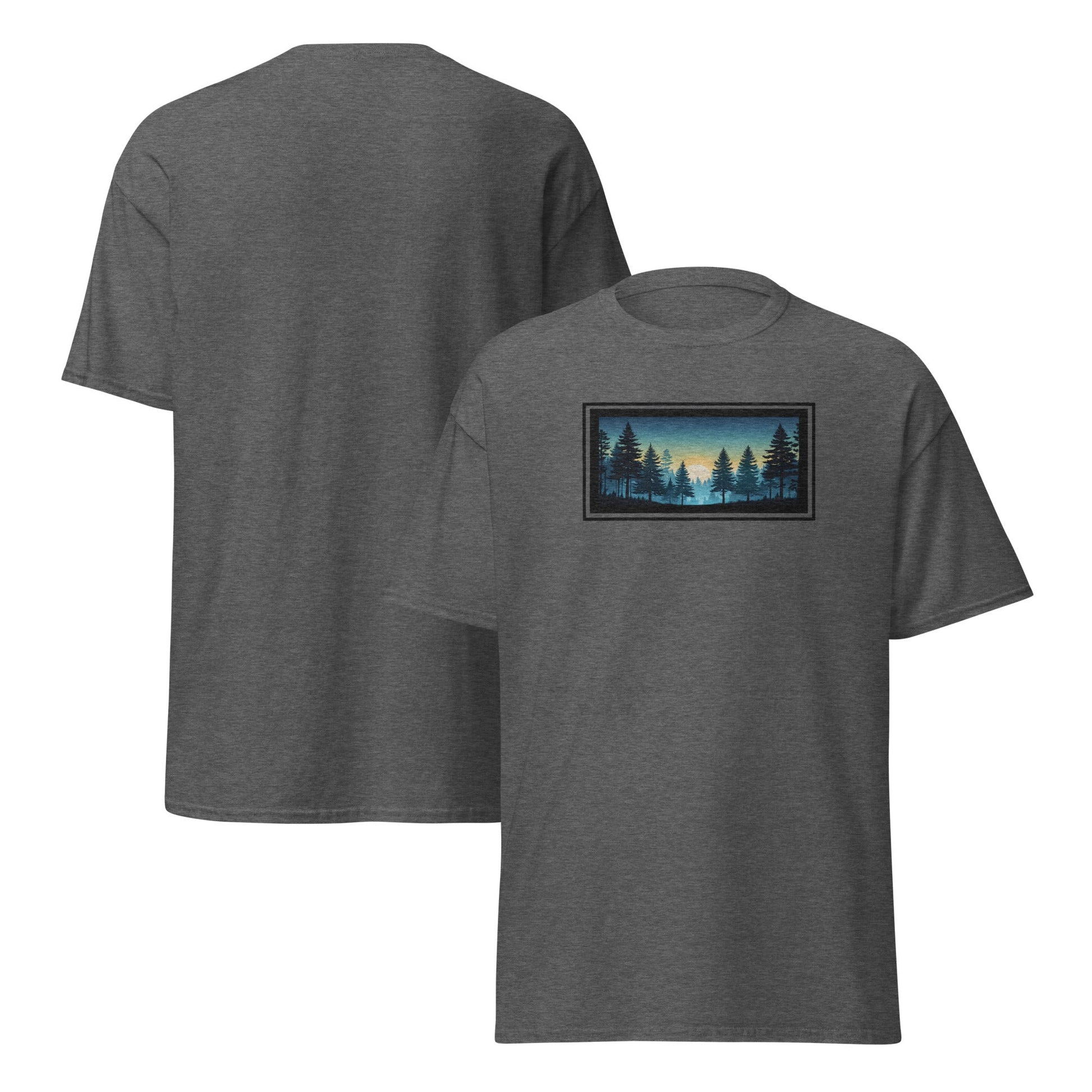 Sunset Forest Outlined Men's (Unisex) Classic Tee - Men's Shirts - Discovery Co.