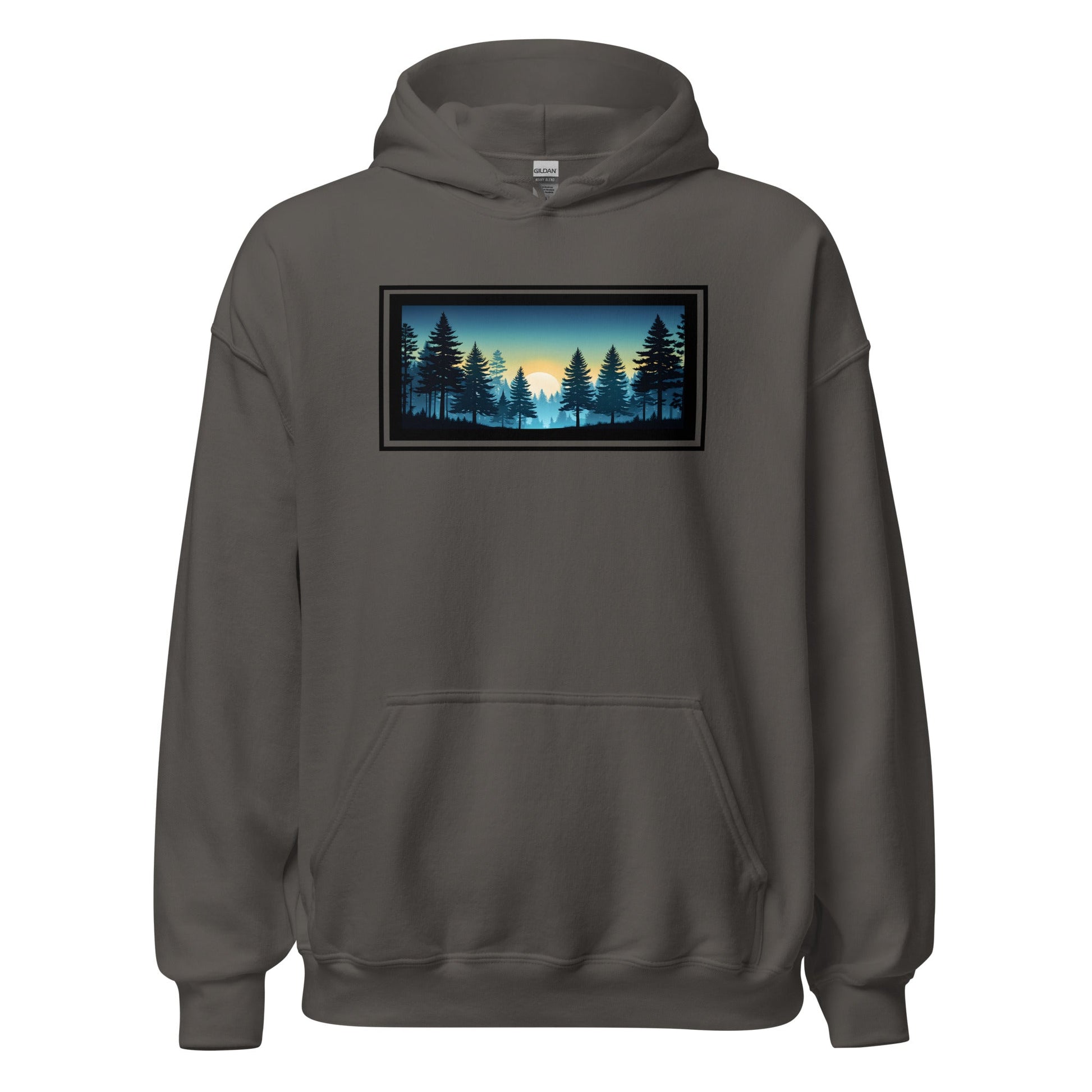 Sunset Forest Outlined Men's (Unisex) Hoodie - Hoodies - Discovery Co.