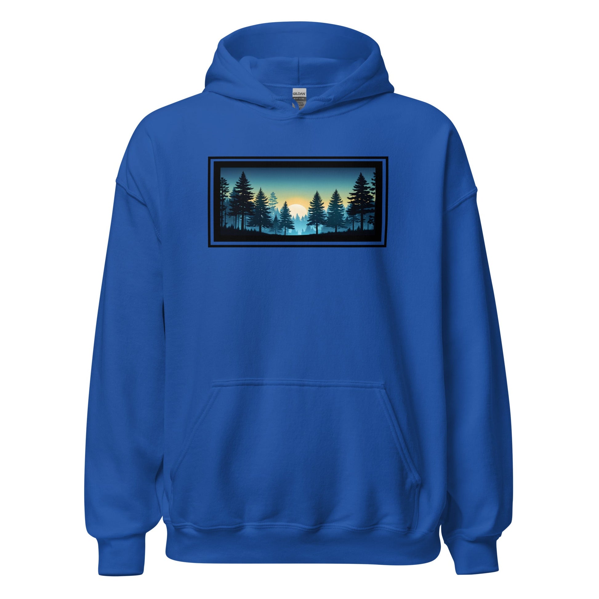 Sunset Forest Outlined Men's (Unisex) Hoodie - Hoodies - Discovery Co.