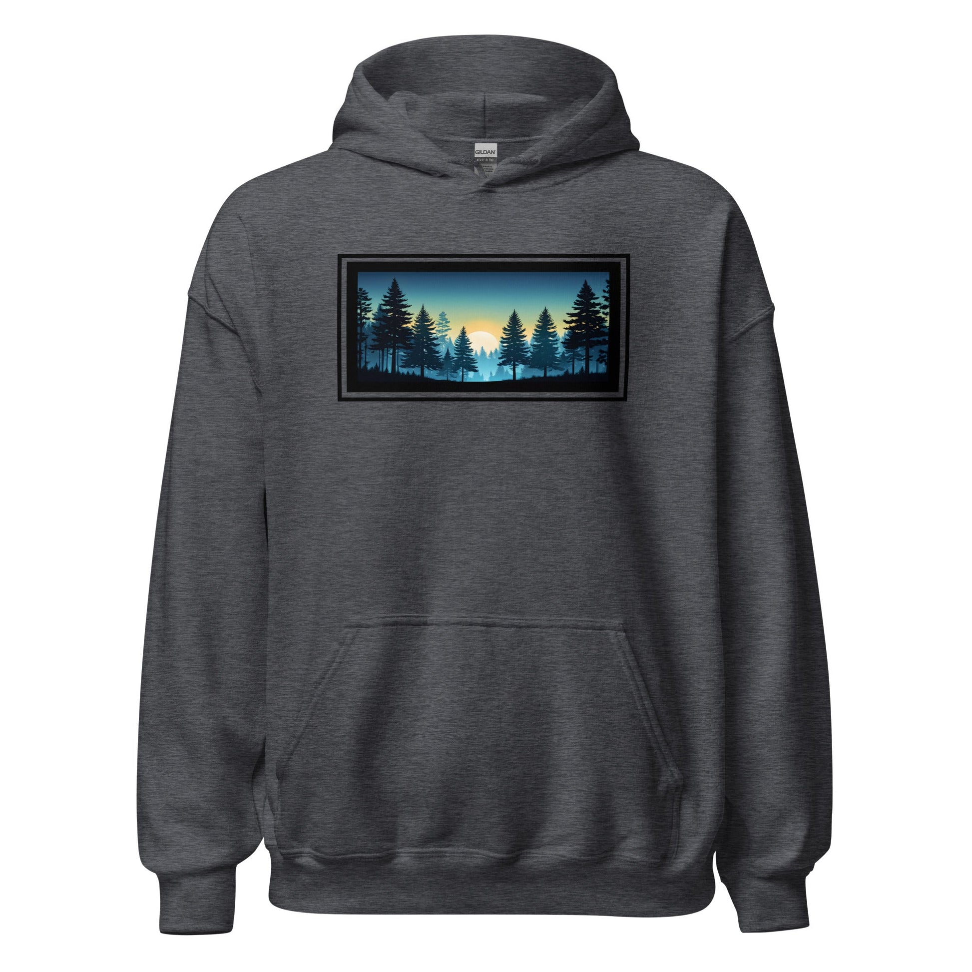 Sunset Forest Outlined Men's (Unisex) Hoodie - Hoodies - Discovery Co.