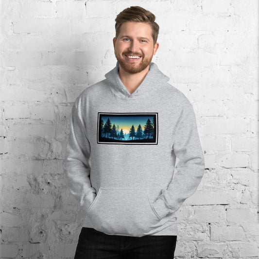 Sunset Forest Outlined Men's (Unisex) Hoodie - Hoodies - Discovery Co.