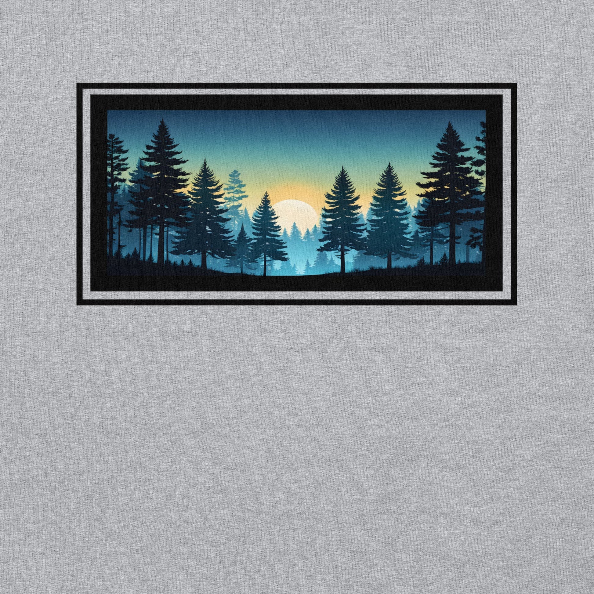Sunset Forest Outlined Men's (Unisex) Hoodie - Hoodies - Discovery Co.