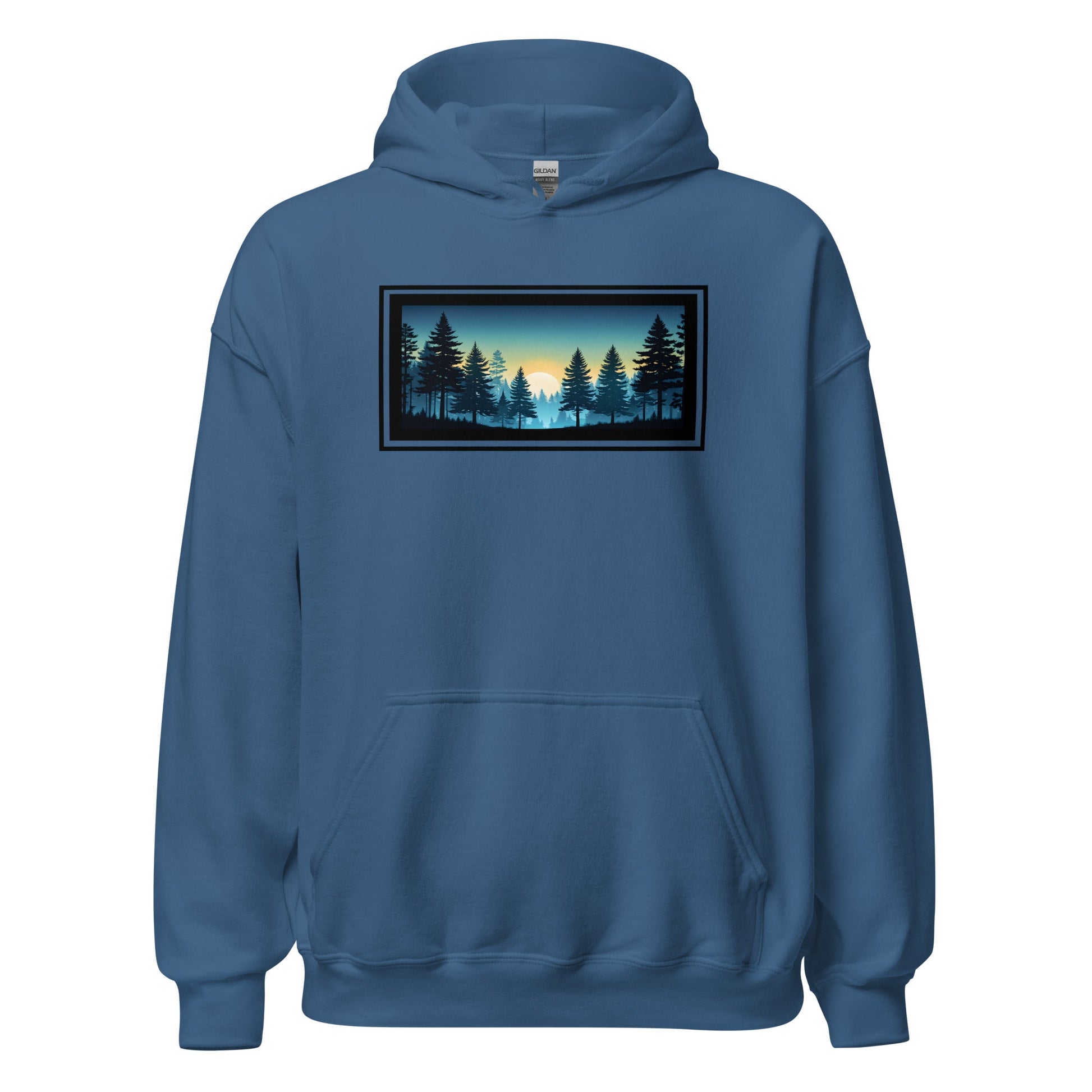 Sunset Forest Outlined Men's (Unisex) Hoodie - Hoodies - Discovery Co.