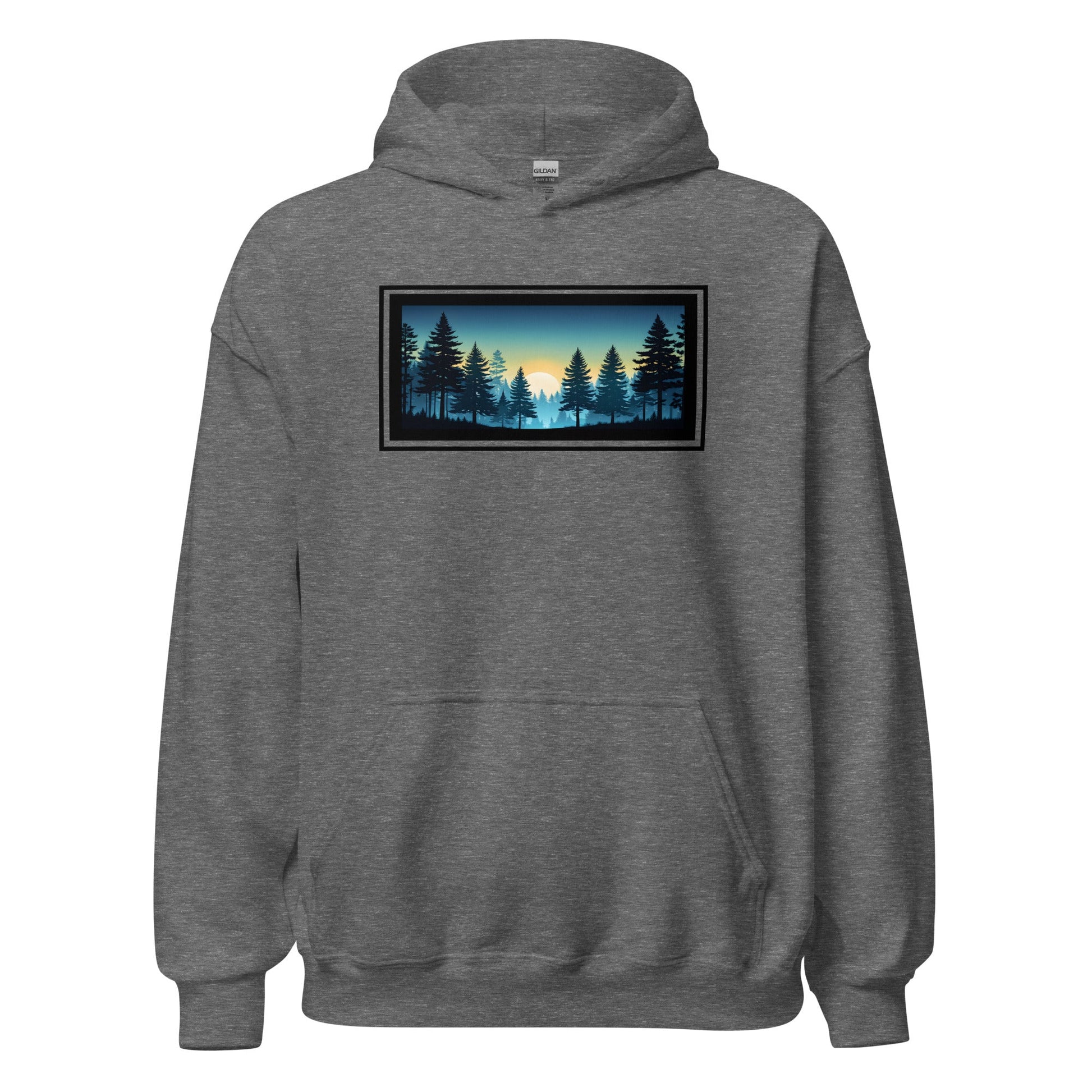Sunset Forest Outlined Men's (Unisex) Hoodie - Hoodies - Discovery Co.