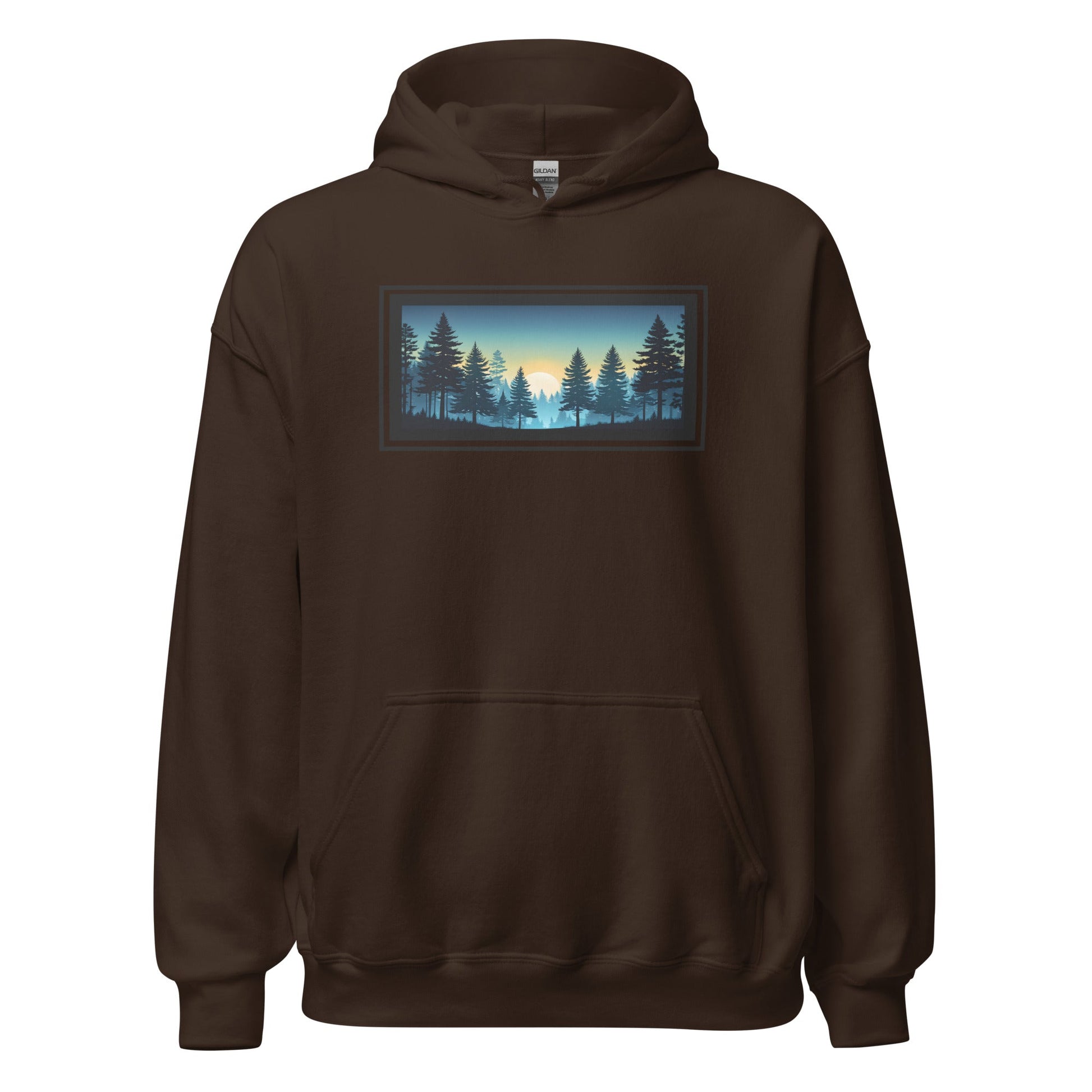 Sunset Forest Outlined Men's (Unisex) Hoodie - Hoodies - Discovery Co.
