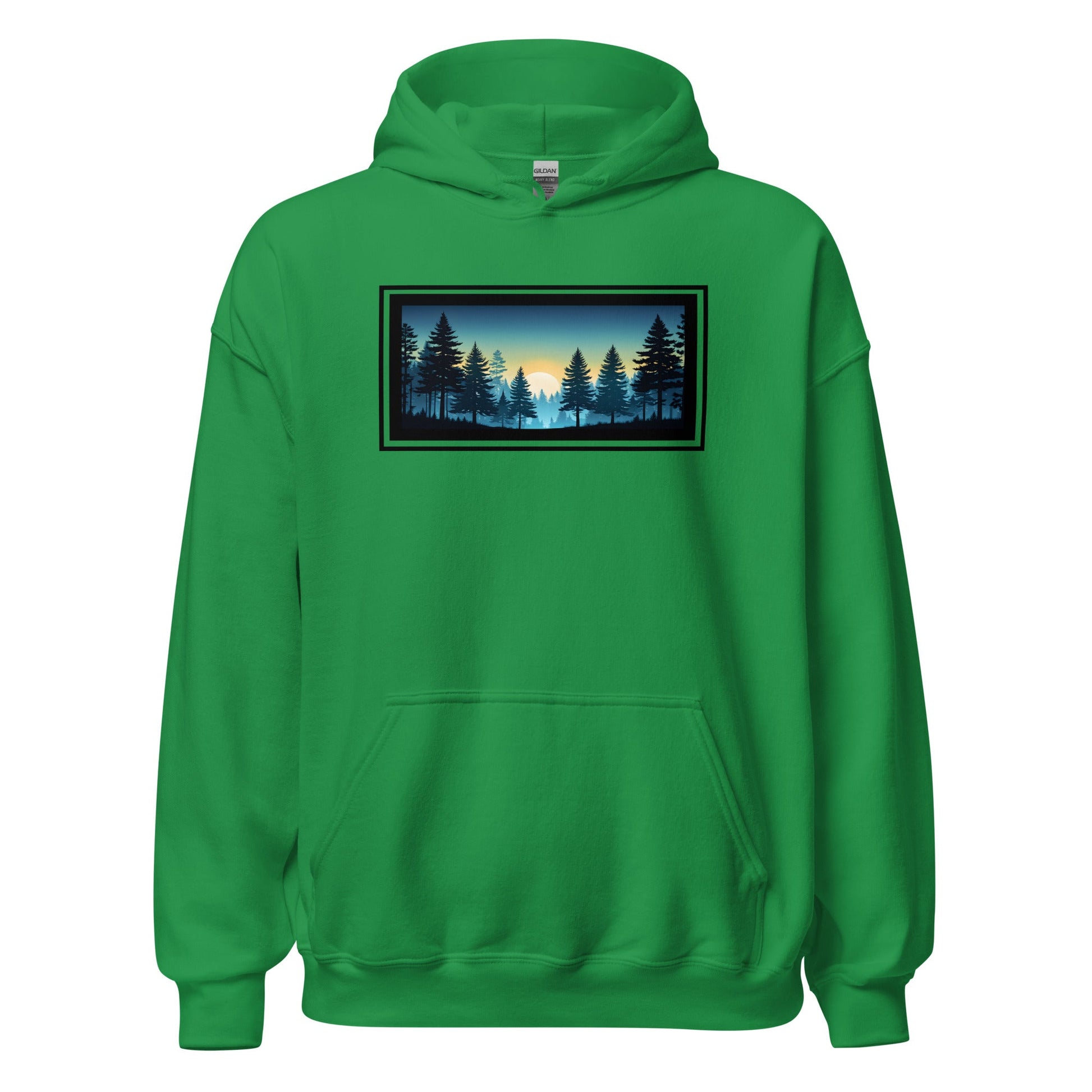 Sunset Forest Outlined Men's (Unisex) Hoodie - Hoodies - Discovery Co.