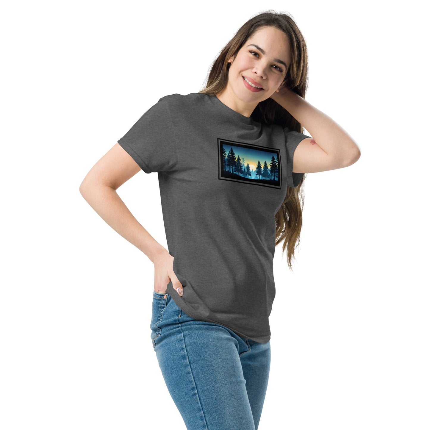 Sunset Forest Outlined Women's (Unisex) Classic Tee - Women's Shirts - Discovery Co.