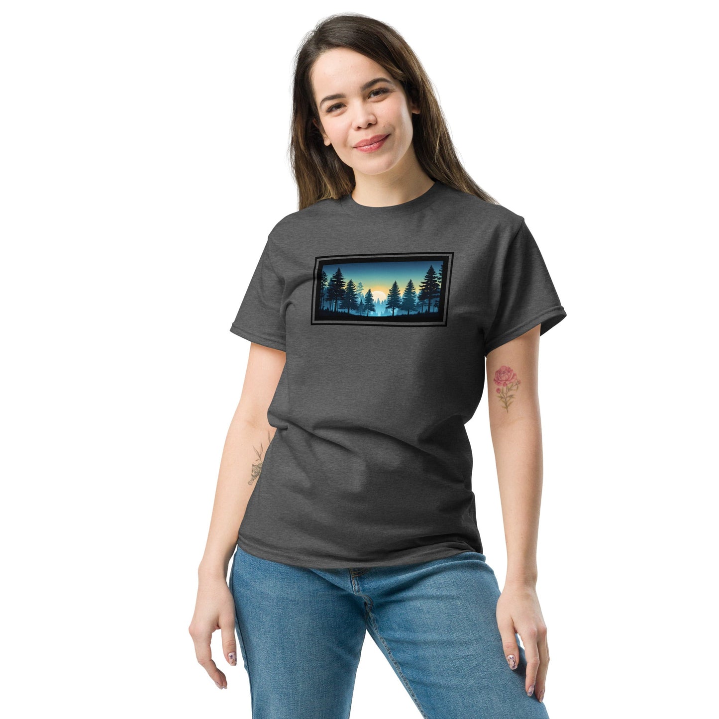 Sunset Forest Outlined Women's (Unisex) Classic Tee - Women's Shirts - Discovery Co.