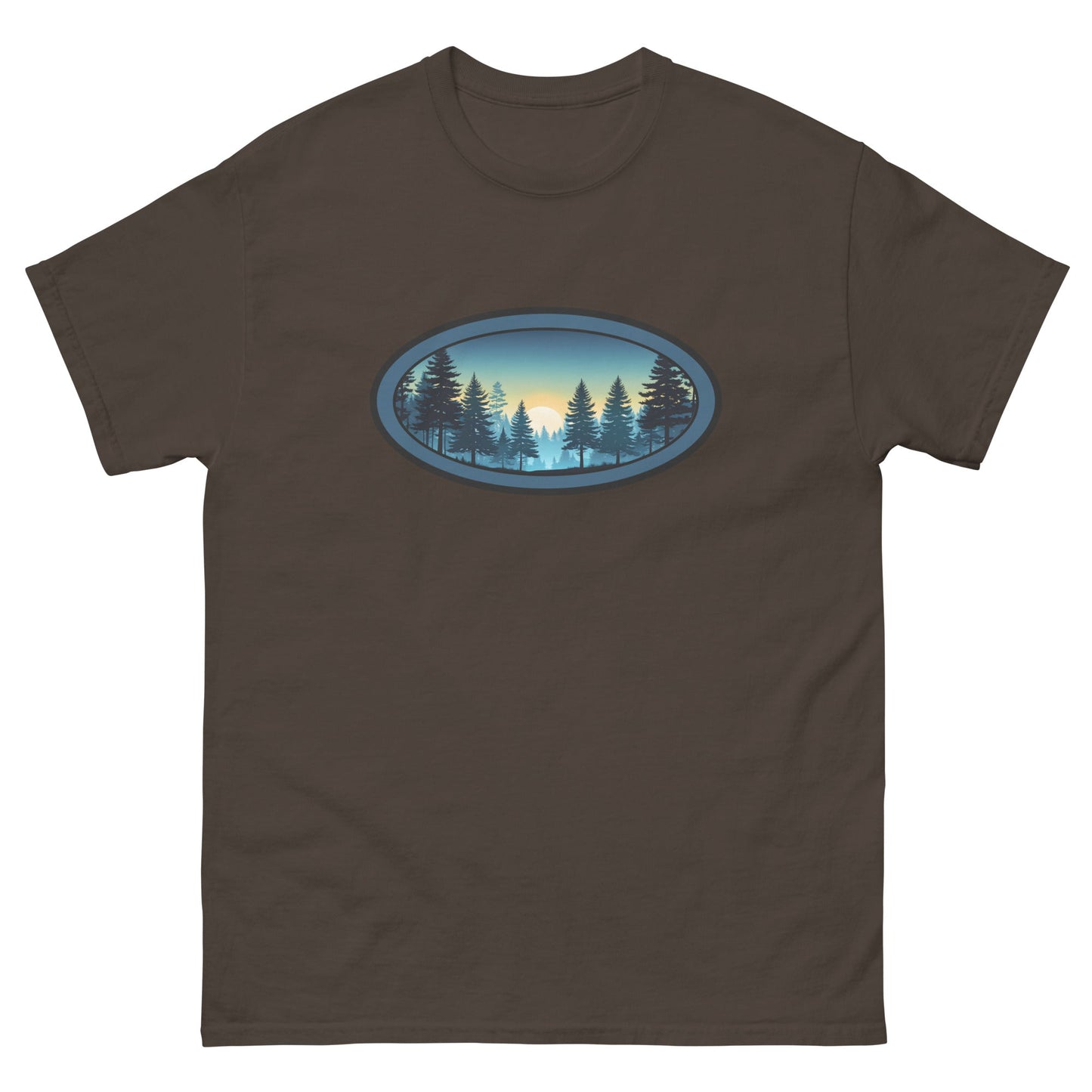 Sunset Forest Oval Men's Classic Tee - Men's Shirts - Discovery Co.