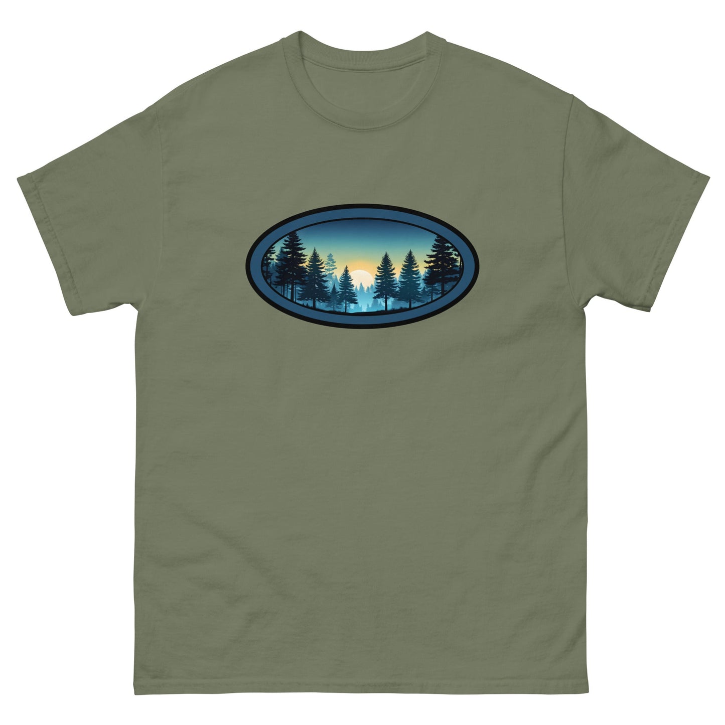 Sunset Forest Oval Men's Classic Tee - Men's Shirts - Discovery Co.