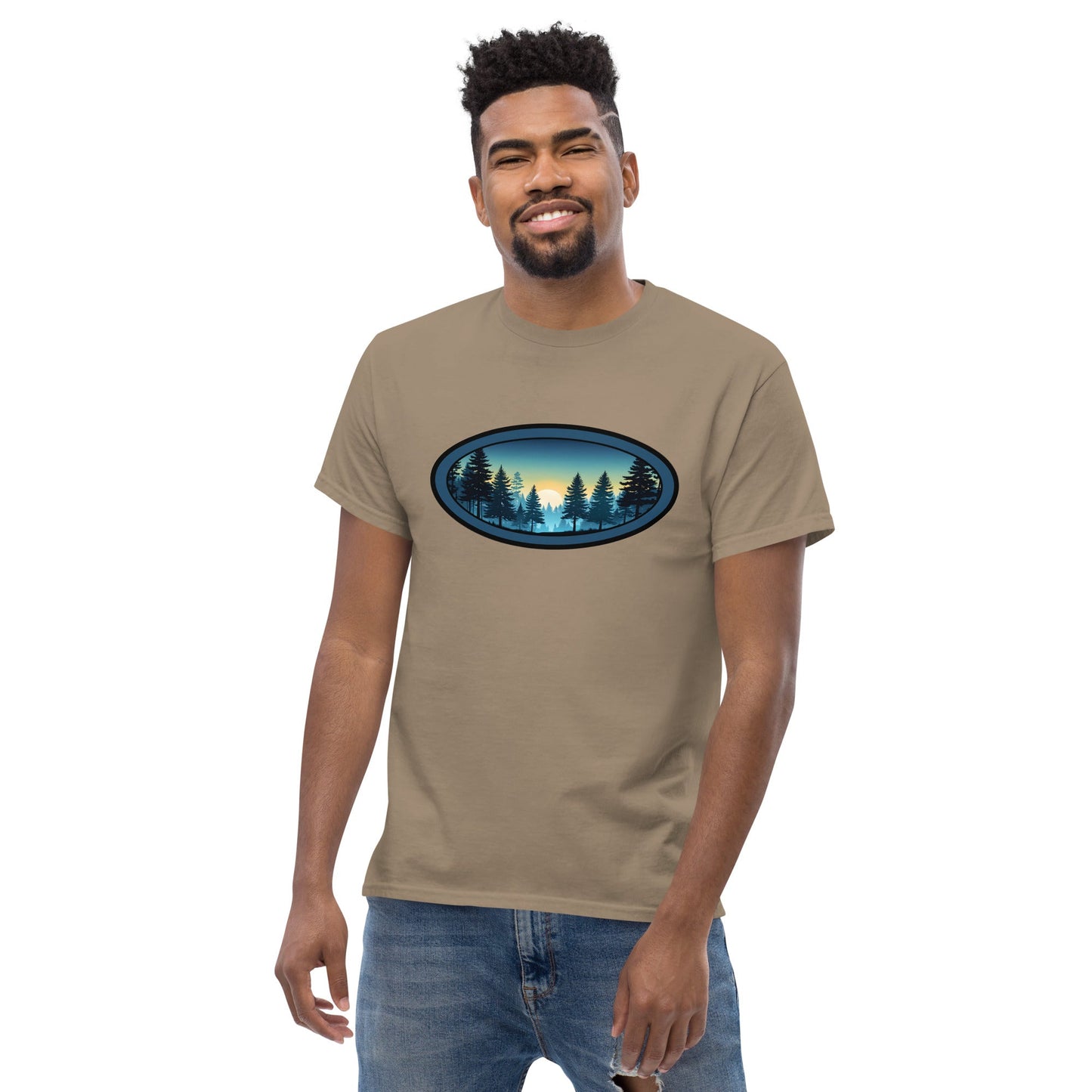 Sunset Forest Oval Men's Classic Tee - Men's Shirts - Discovery Co.